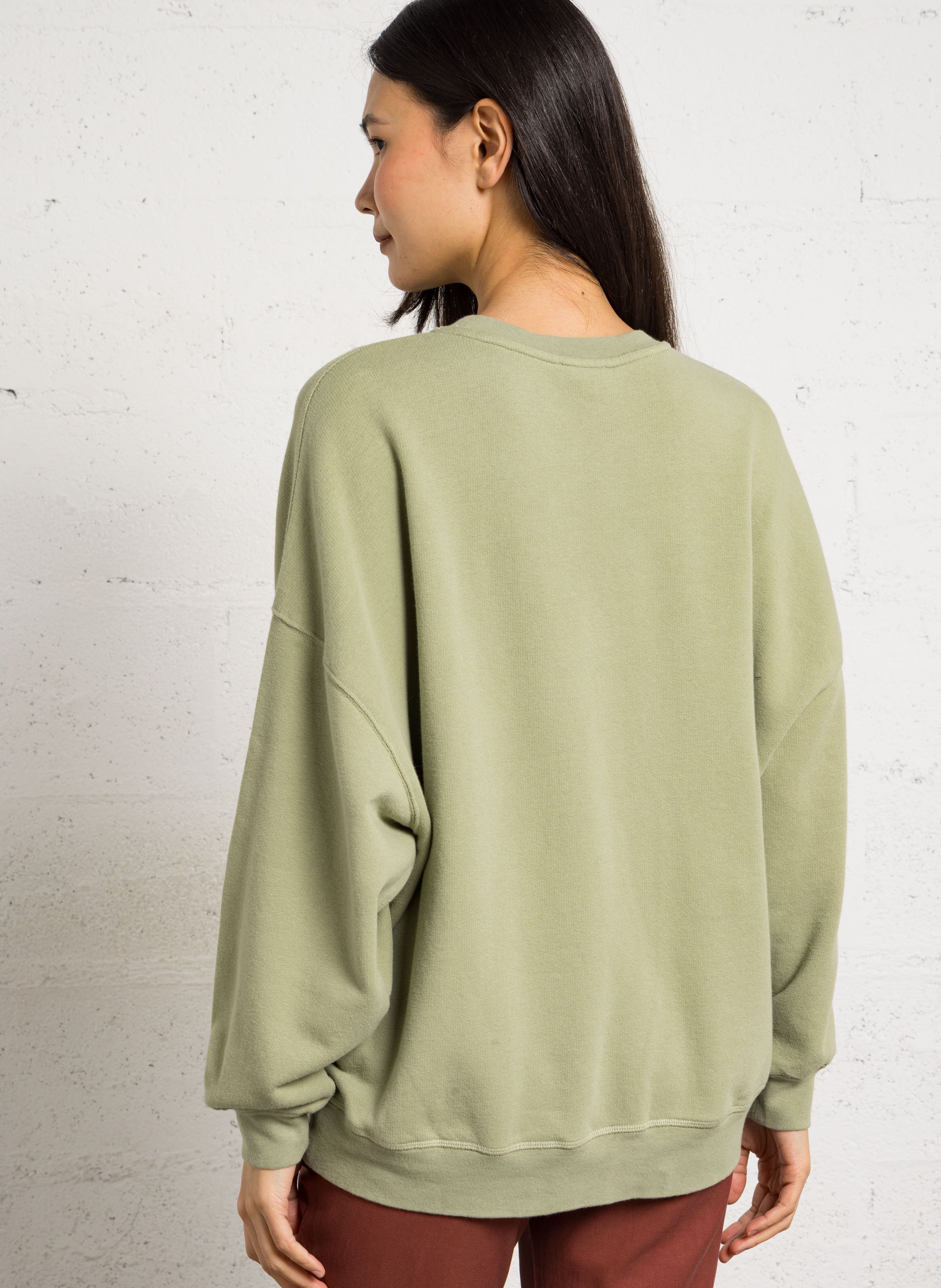 Oversize-Sweatshirt aus Baumwoll-Mix mit Rundhalsausschnitt AMERICAN VINTAGE Grun