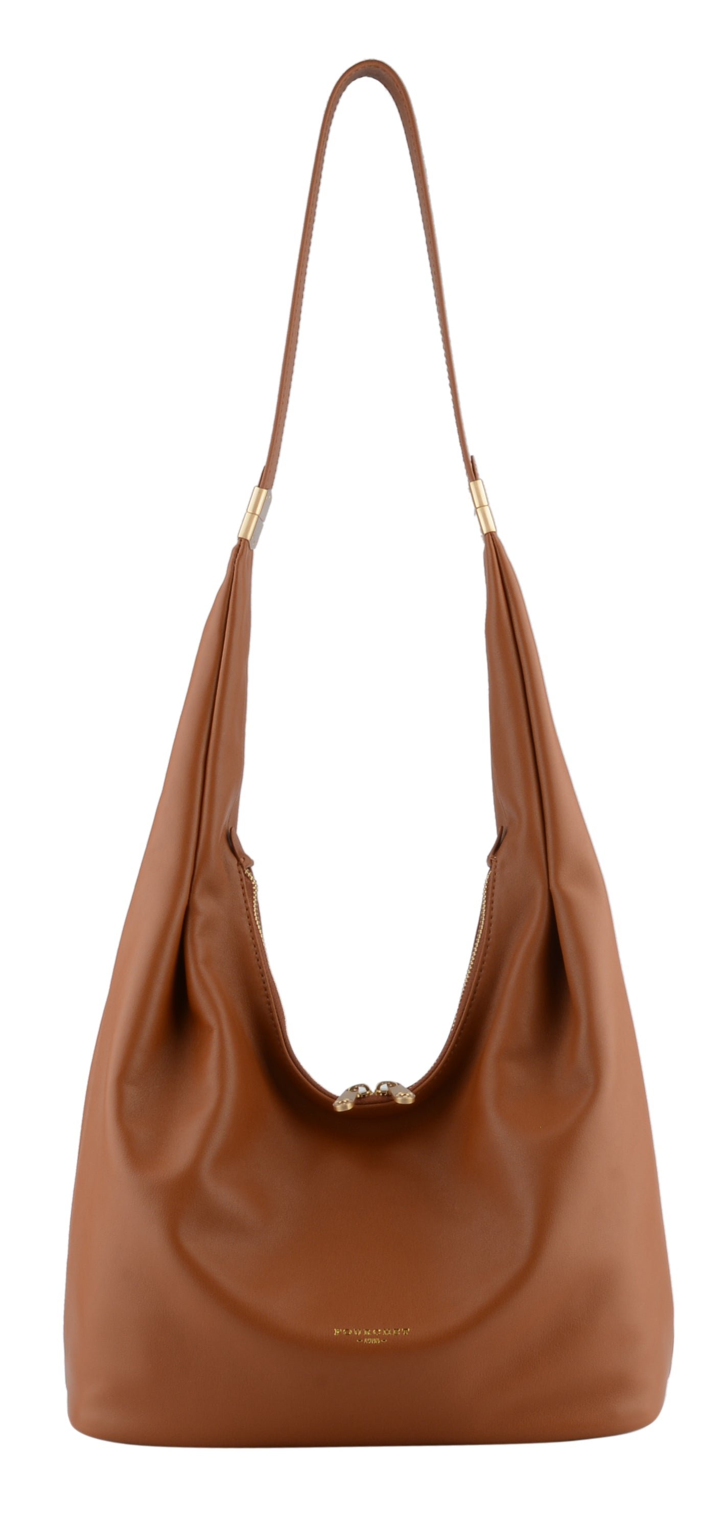Calfskin leather shoulder bag Brown