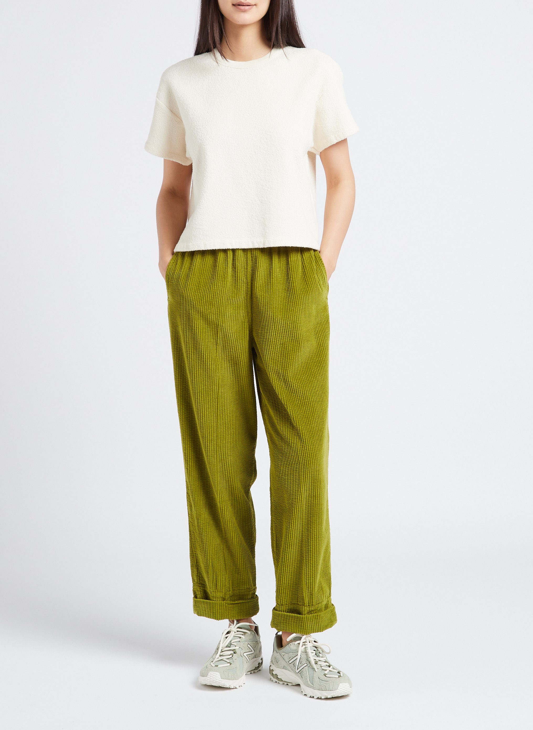 Loose-fit round-neck organic cotton T-shirt AMERICAN VINTAGE Beige