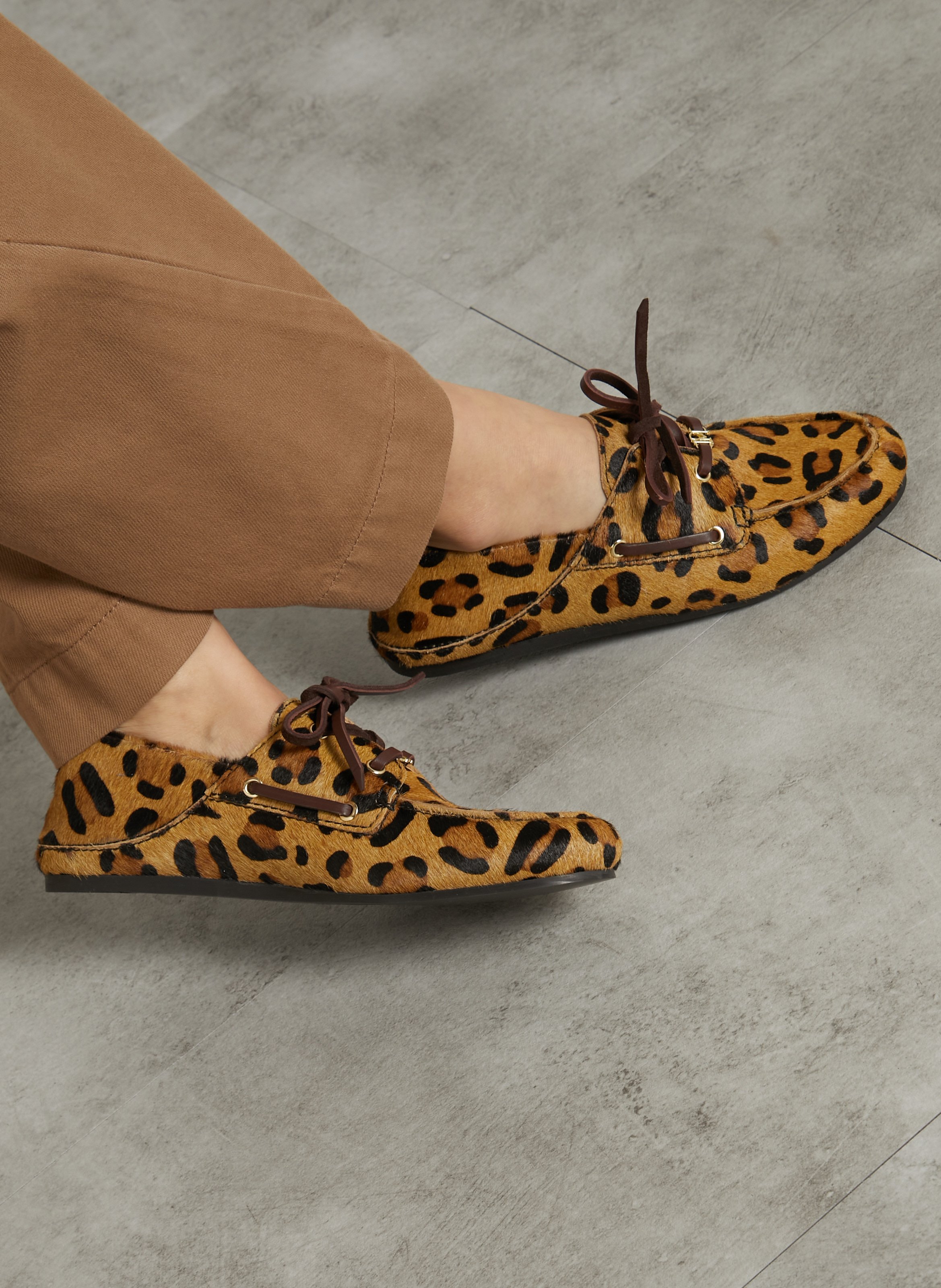 Leopard suede boat shoes PETITE MENDIGOTE Multicolored