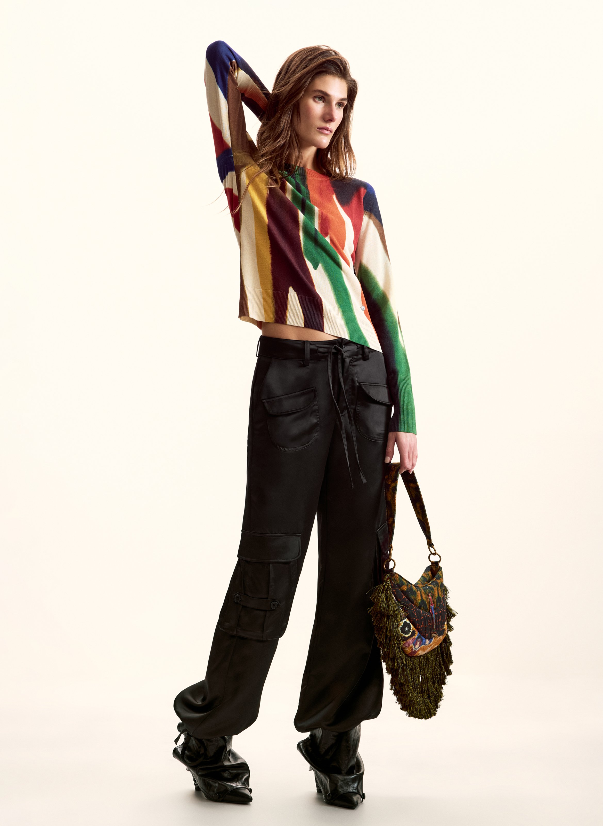 Round-neck printed sweater DESIGUAL Multicolored