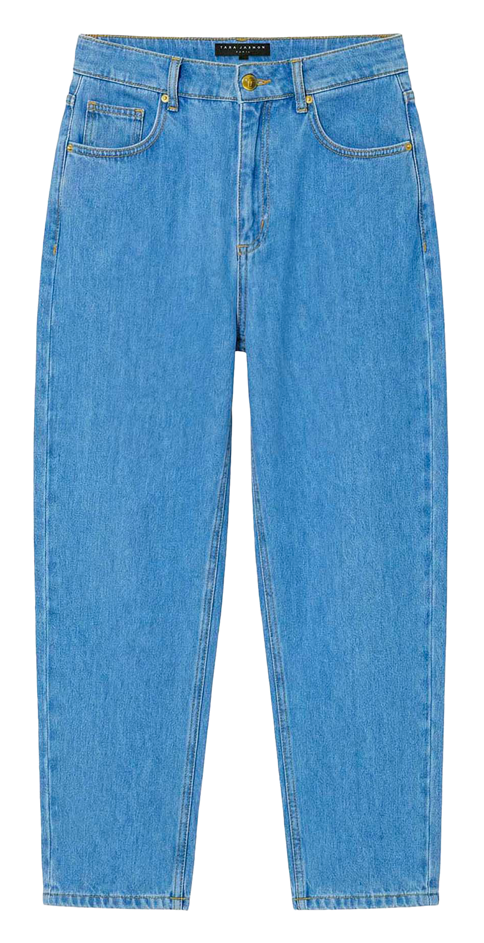 Jean mom taille haute uni TARA JARMON Bleu