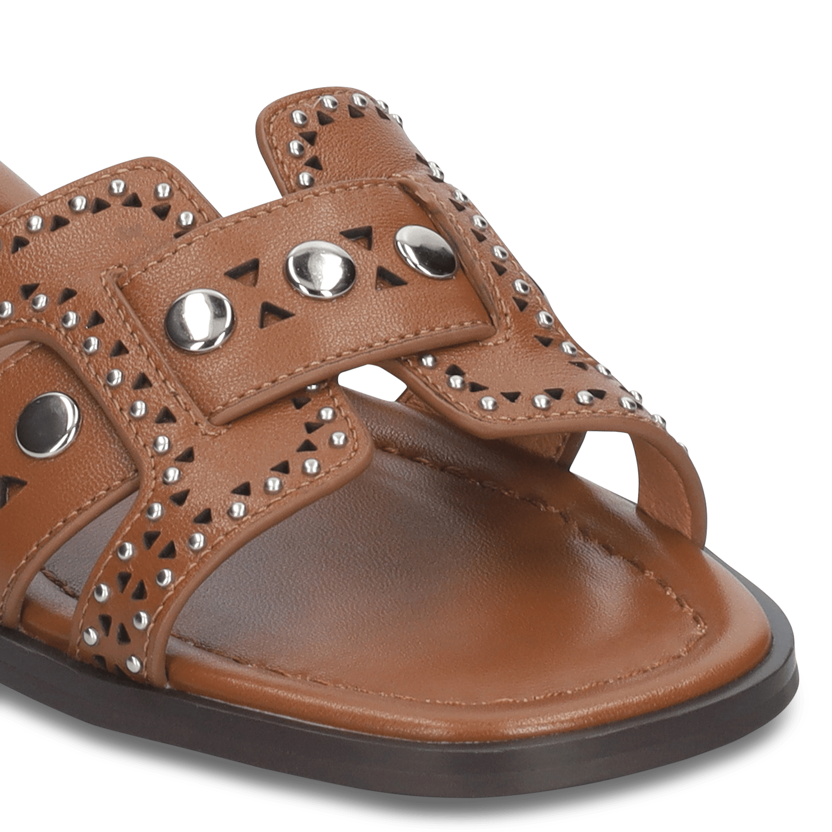 Avarca Berlin - Flache Ledersandalen mit Samt BIBI LOU Braun