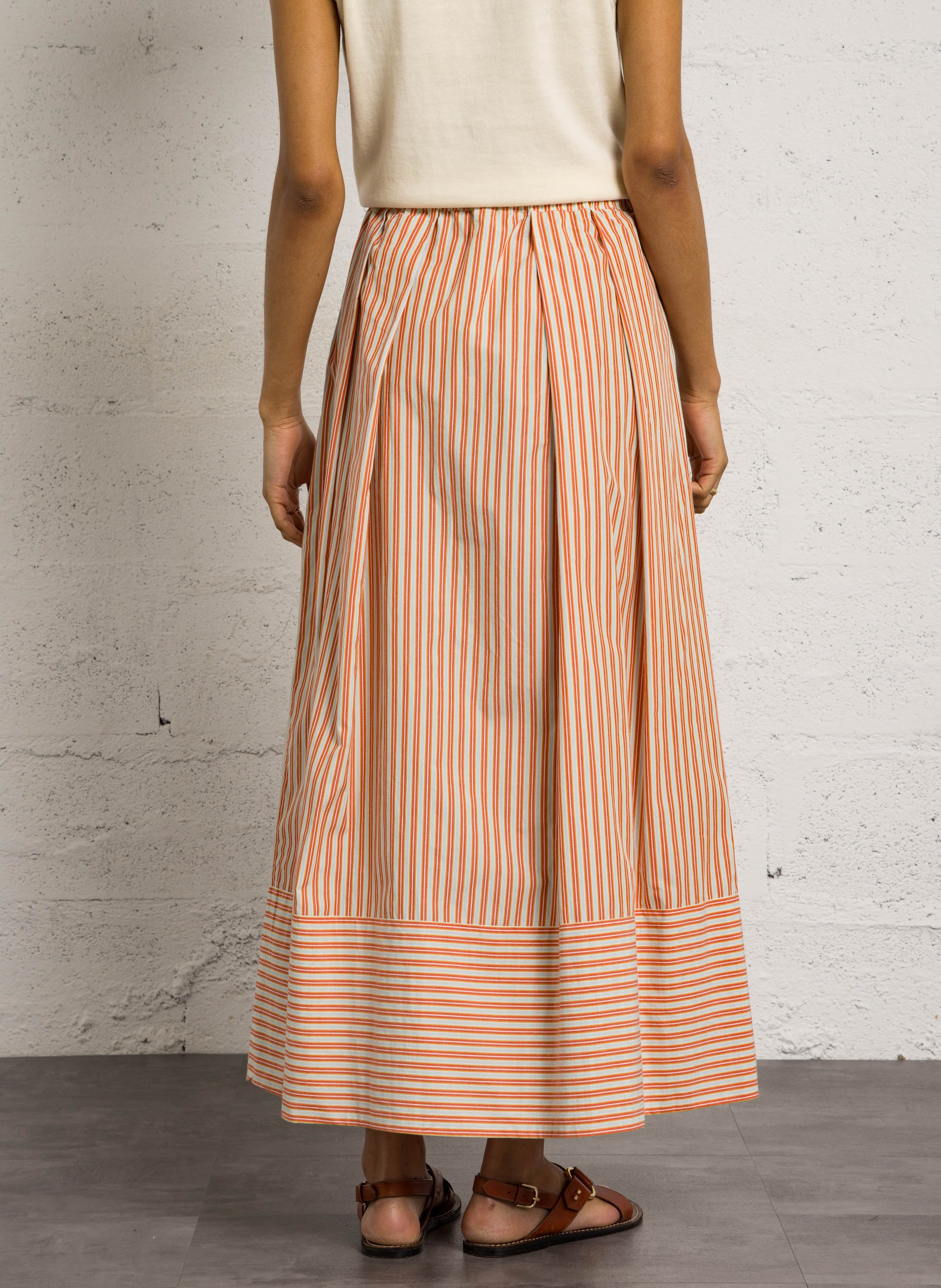 Jupe longue évasée taille haute MOISMONT Rouge