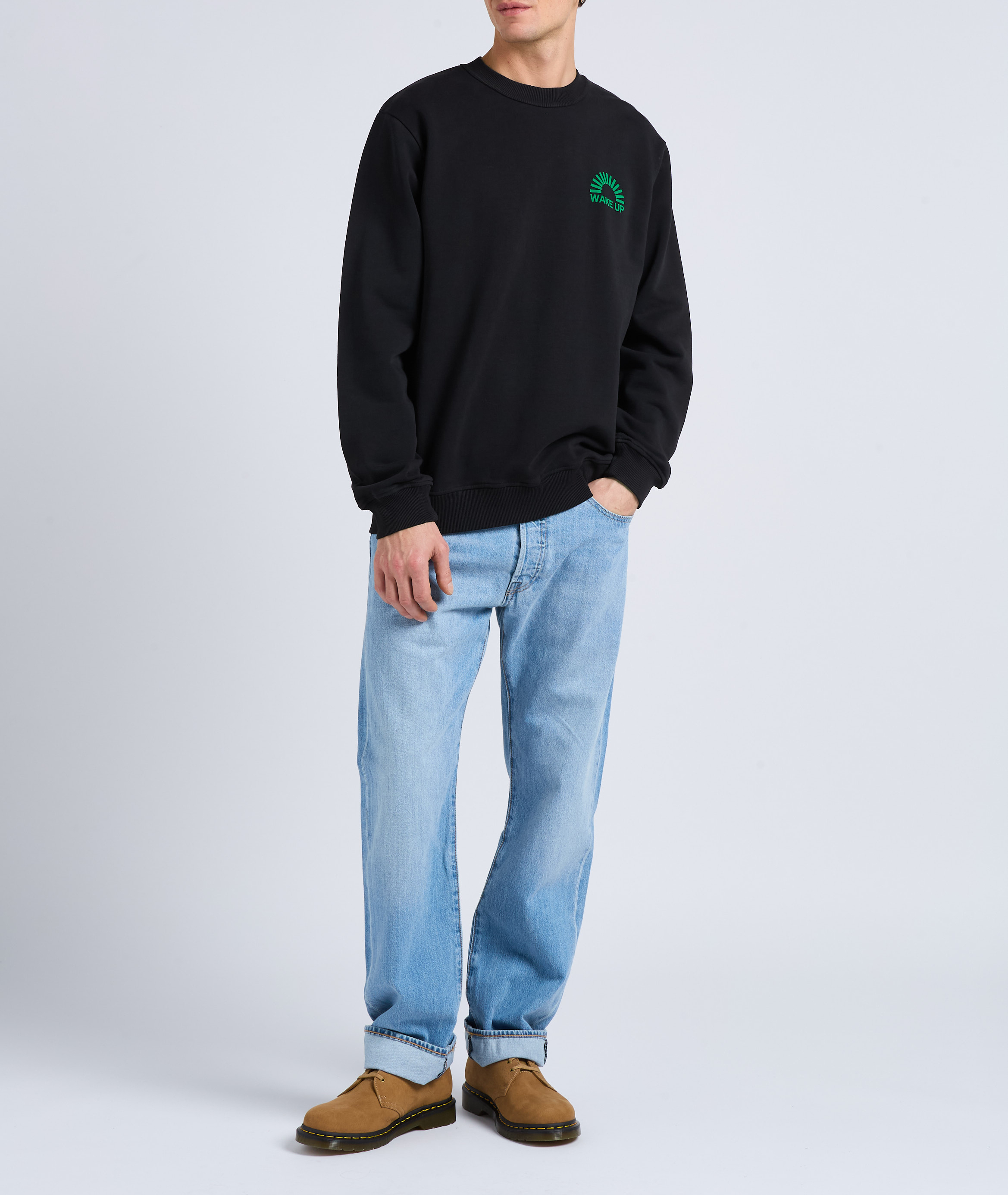 Sweat regular-fit en coton bio  THINKING MU Noir