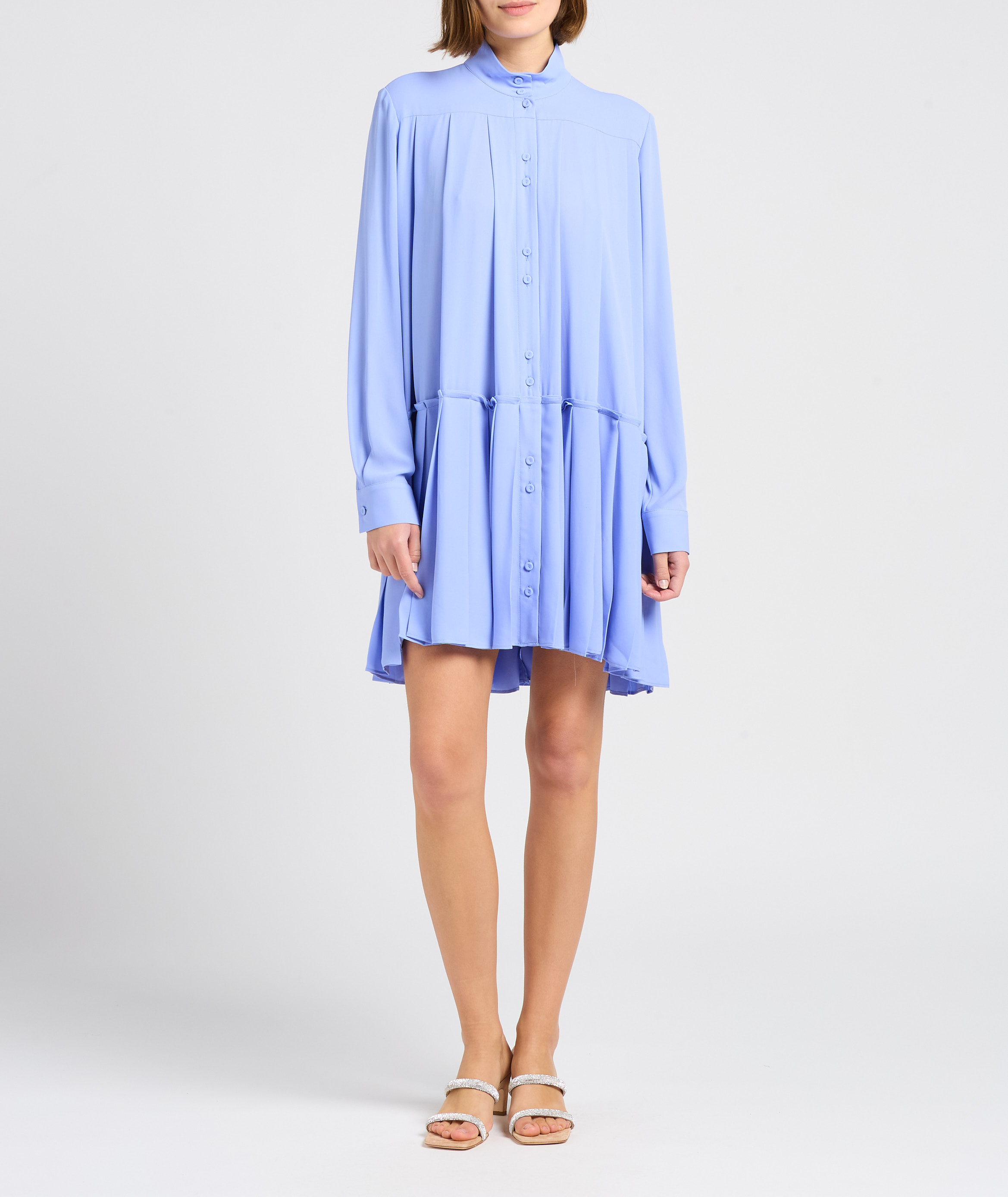 Loose short dress with high neck MARGAUX LONNBERG Purple