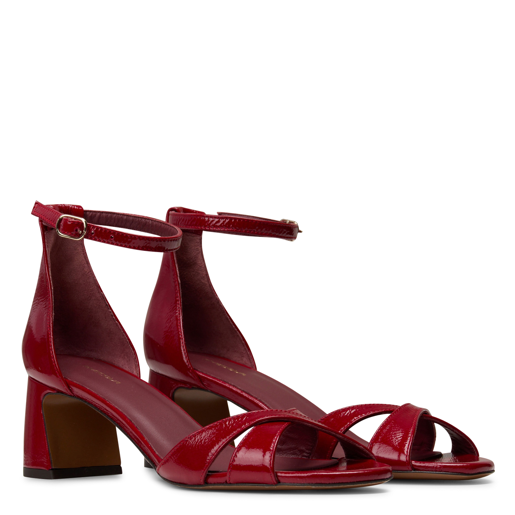 Lakleren sandalen met hak RIVECOUR Rood