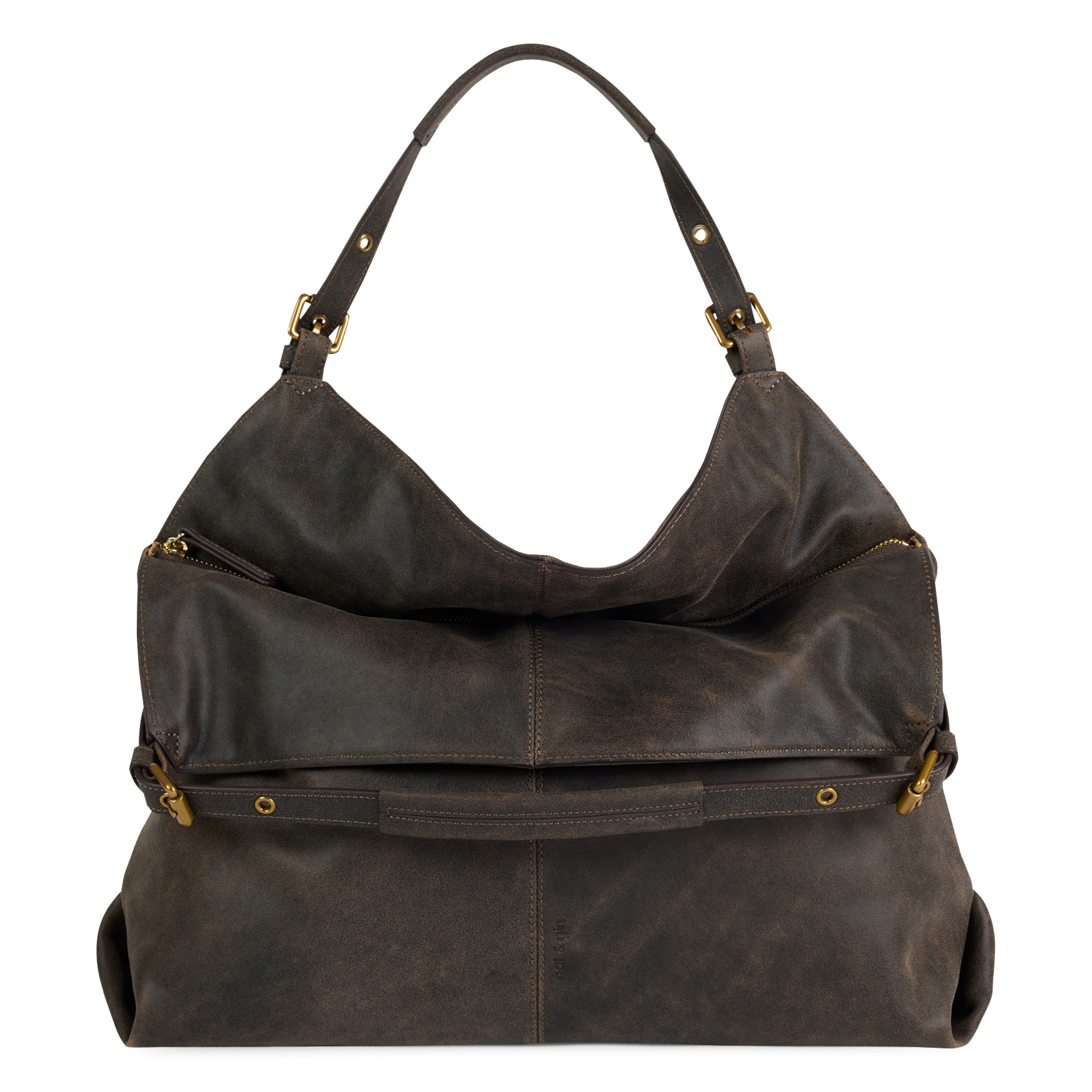 Schultertasche aus Leder NAT & NIN Braun