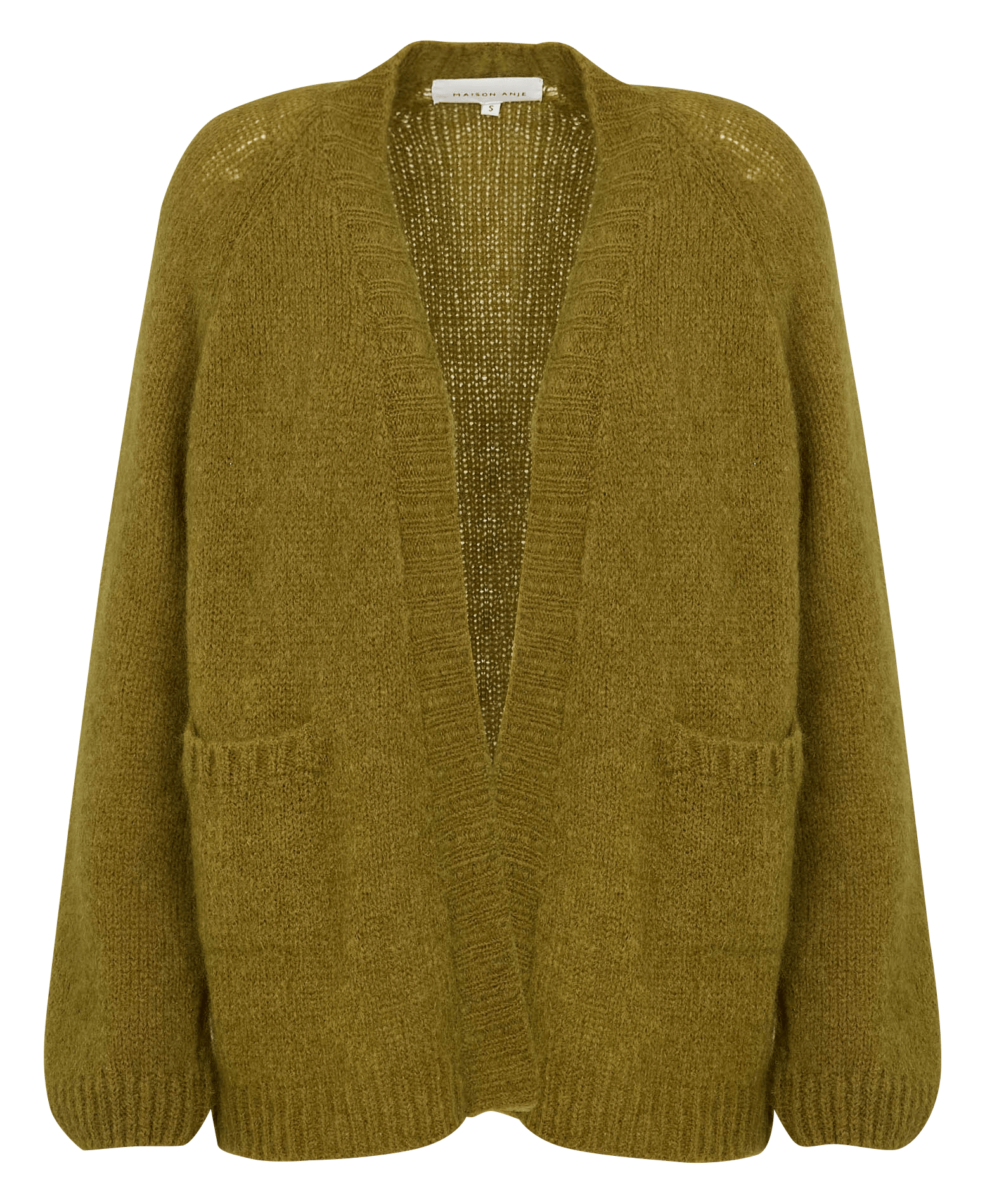 Offene gerade geschnittene Wollmischungsweste MAISON ANJE Khaki
