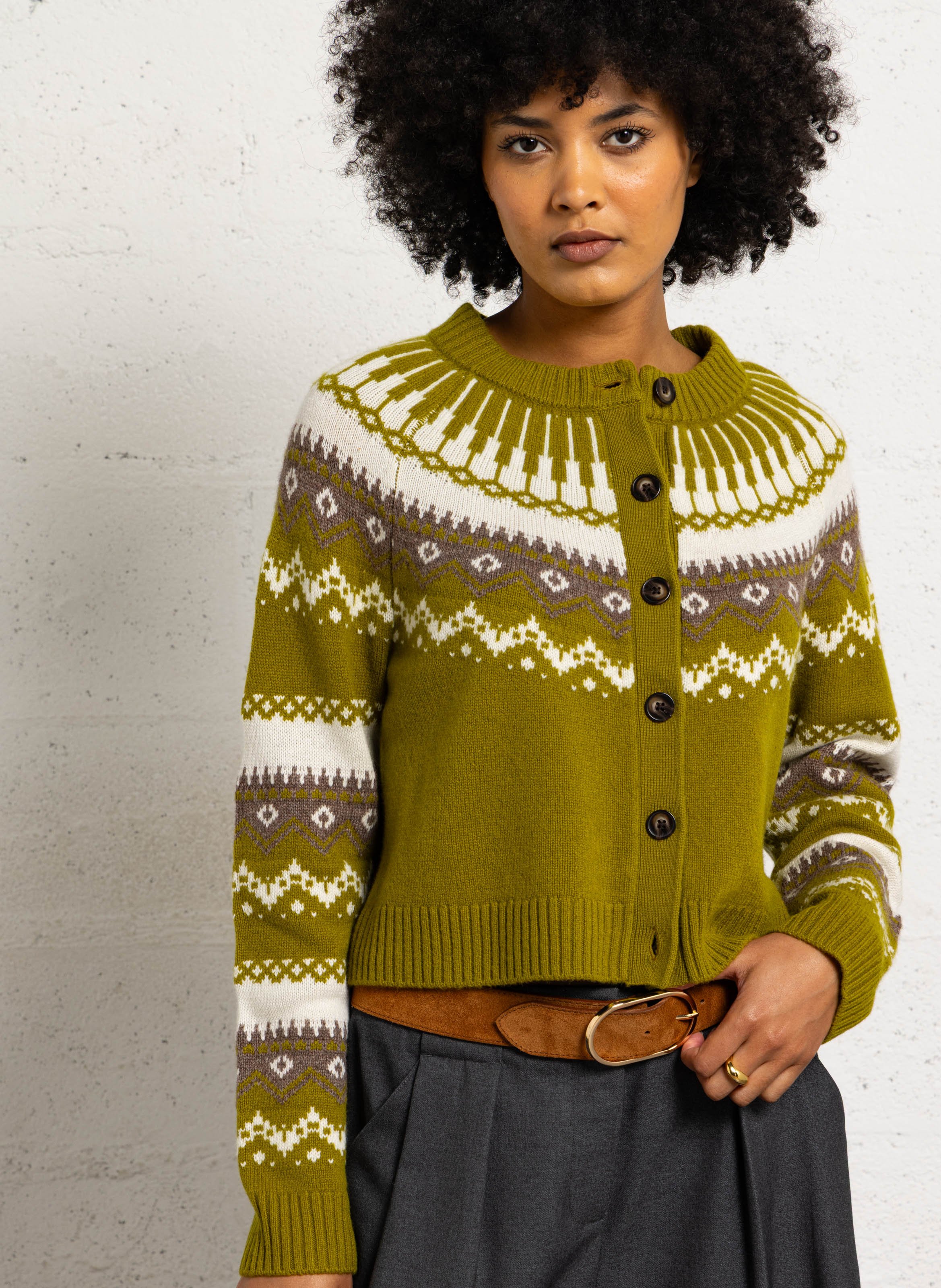 Gilet oversize en laine mélangée SUNCOO Vert