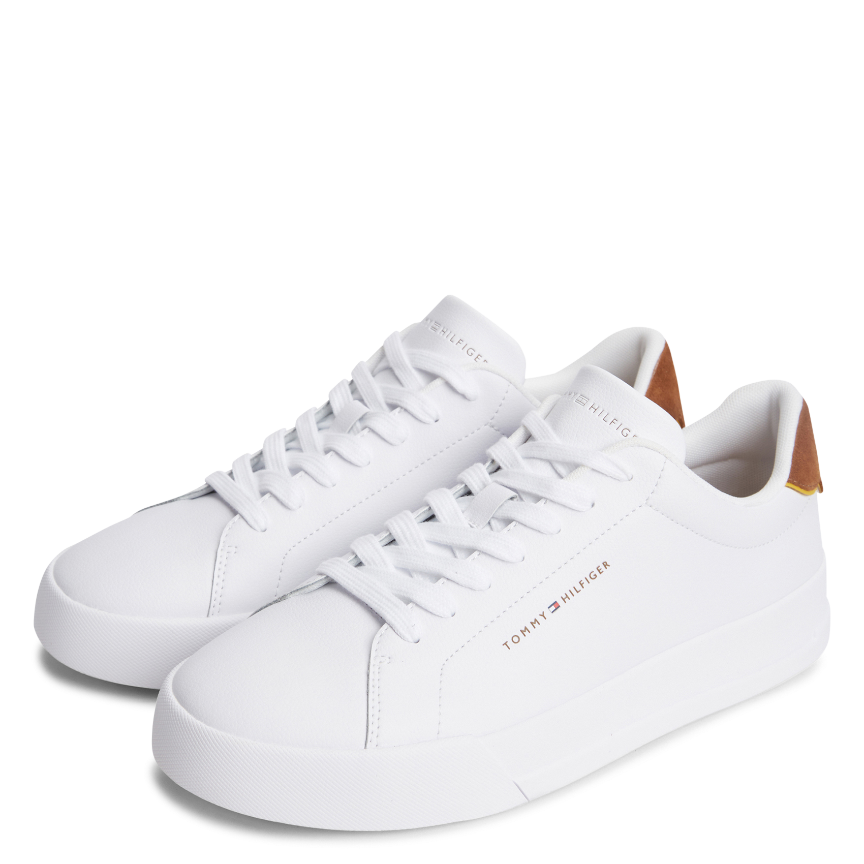 Baskets basses en cuir mélangé TOMMY HILFIGER Blanc