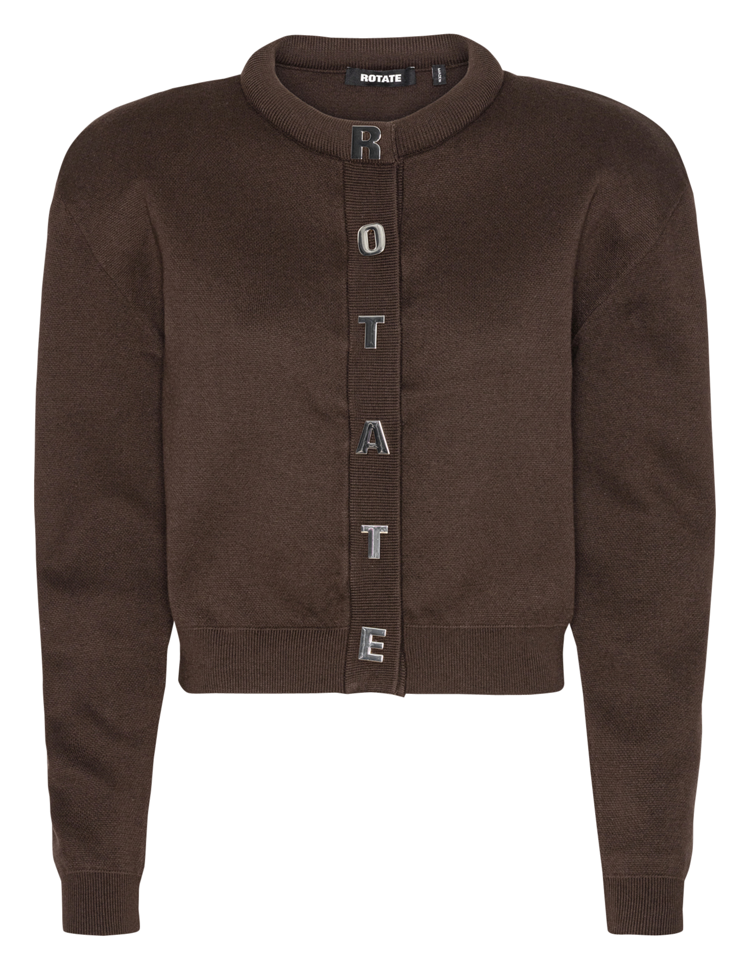 Korte wijde gilet met letterknopen ROTATE Bruin