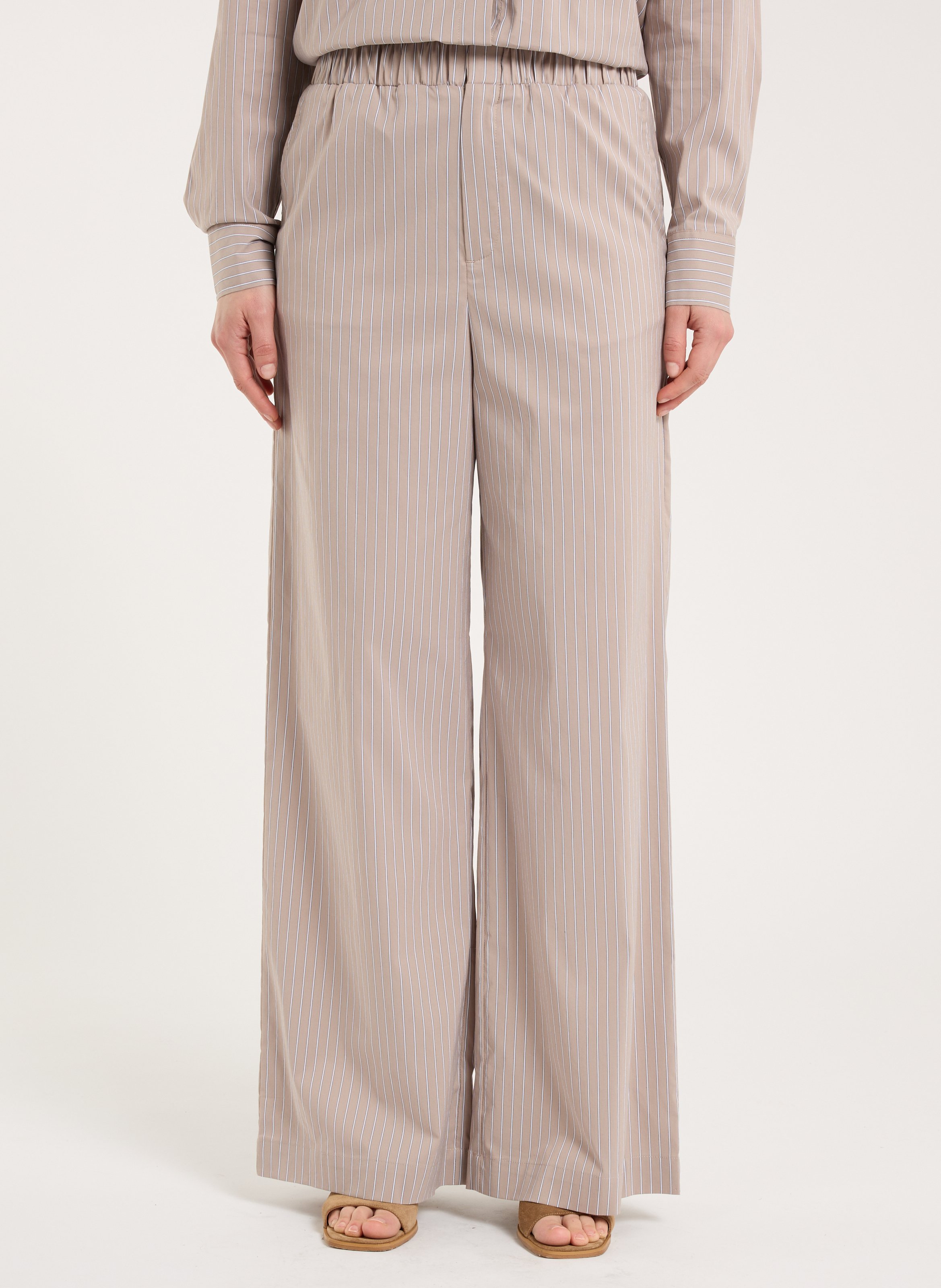 Rechte broek met strepen  SAISON 1865 Beige