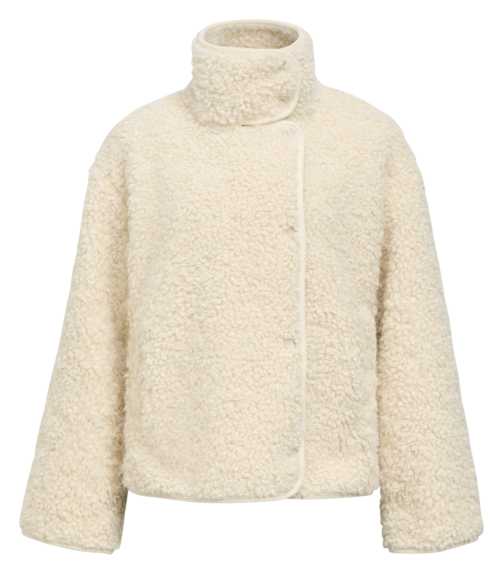 Veste à col montant effet sherpa OBJECT Beige