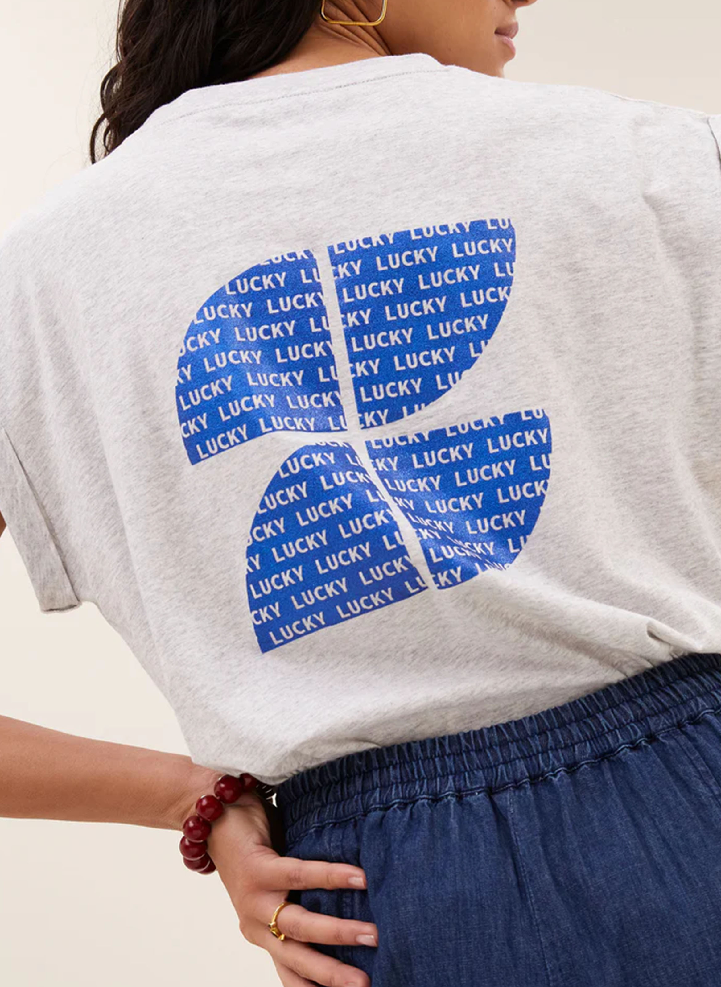 Rundhals-T-Shirt aus Baumwolle BY BAR Grau
