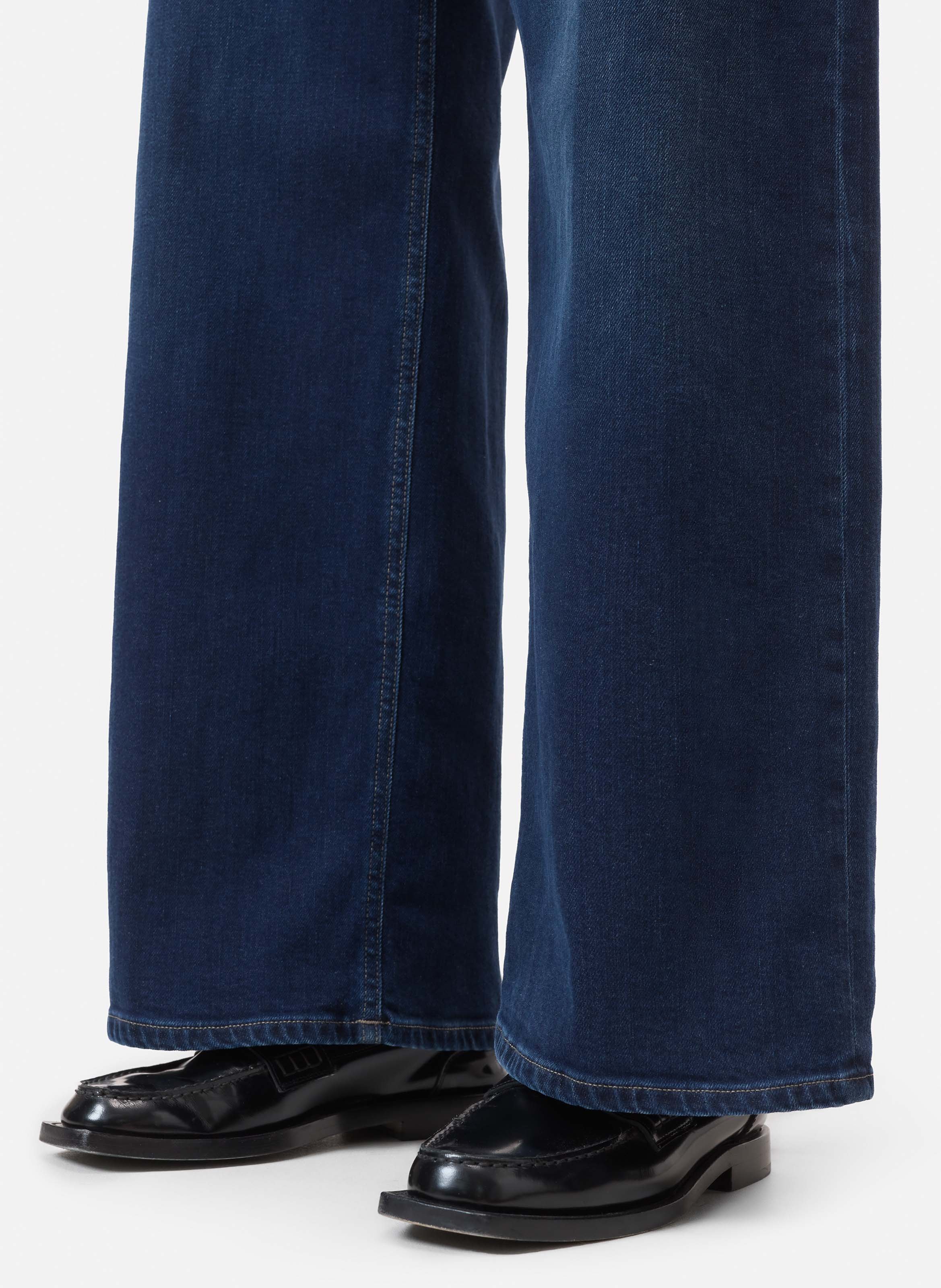 Wide-leg cotton-blend jeans CLOSED Blue