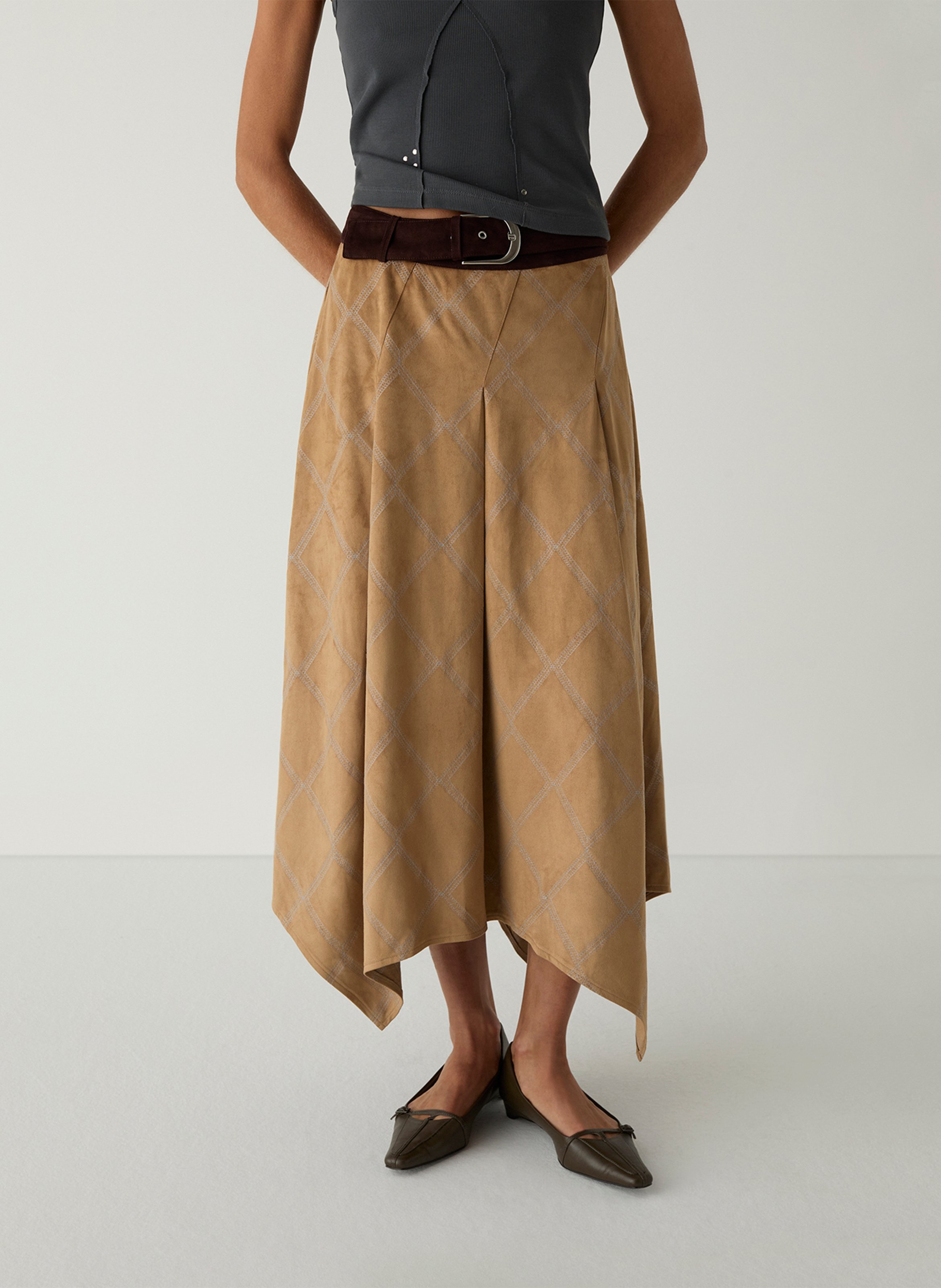 Jupe longue imprimée LAAGAM Beige