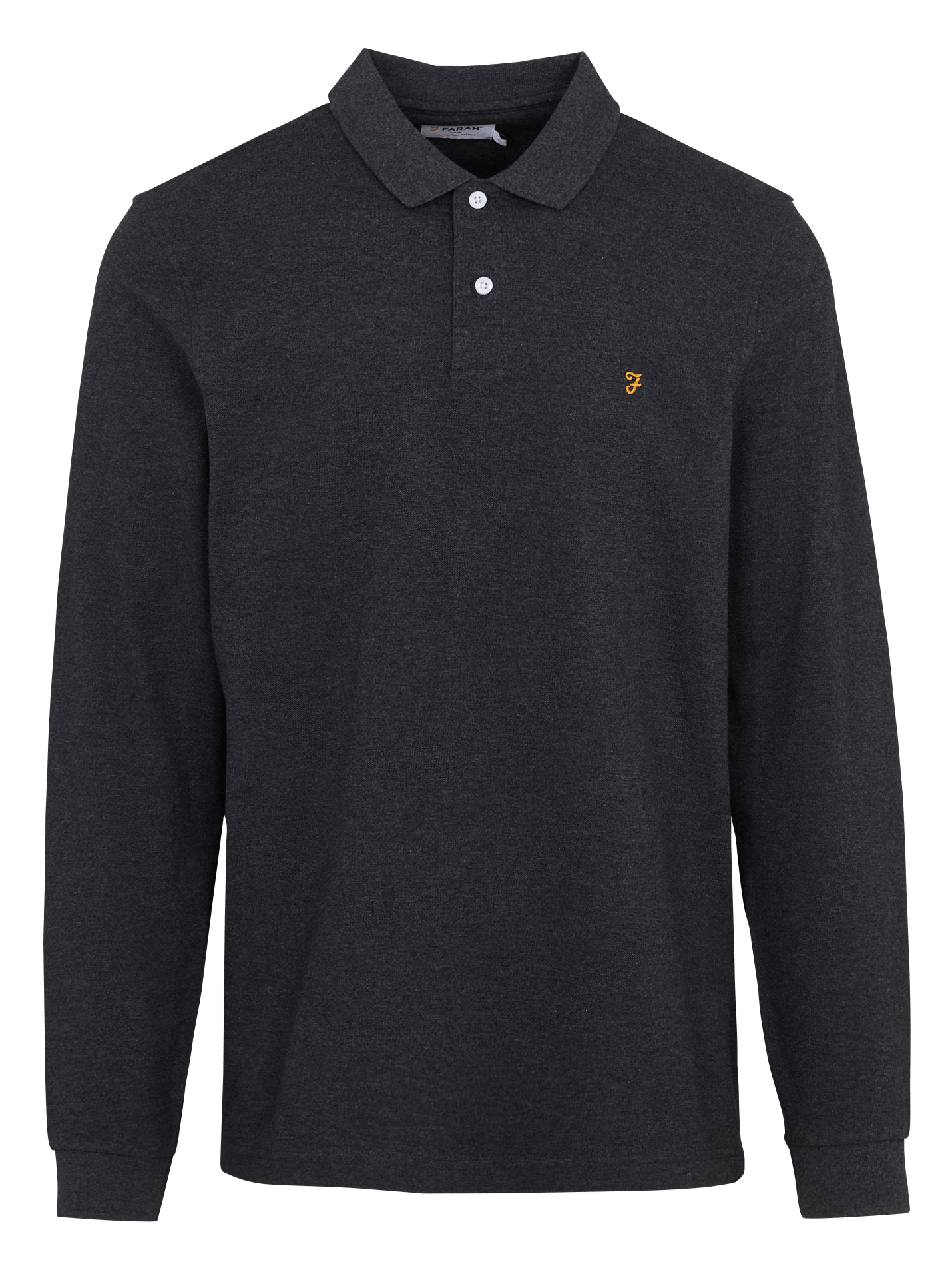 Long-sleeved cotton polo shirt FARAH Black