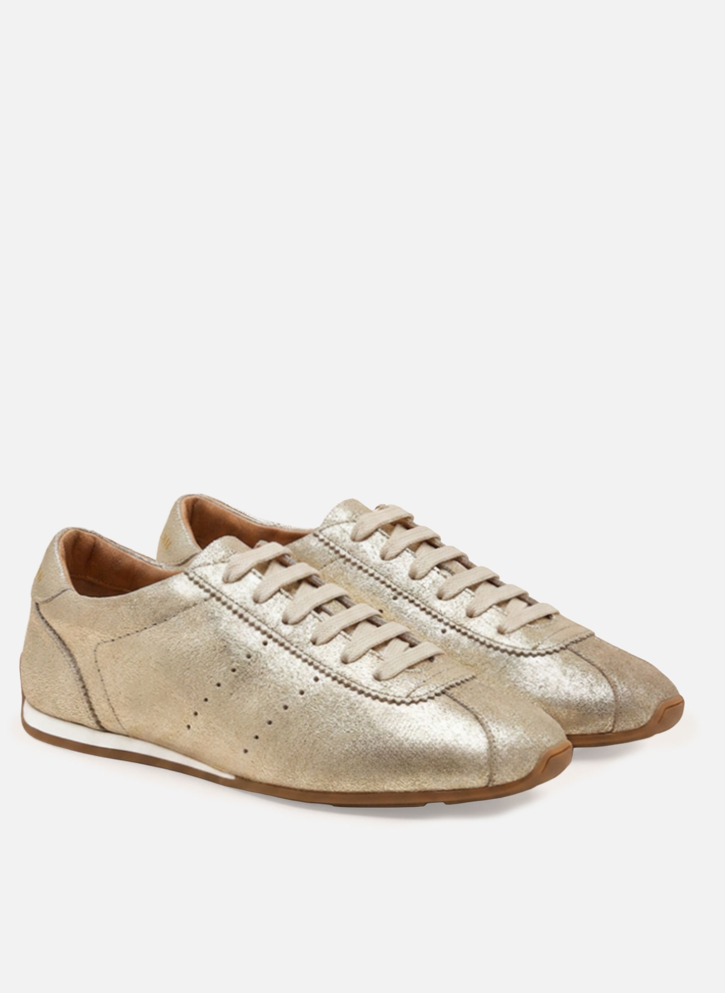 Metallic Leather Sofia Sneakers JULES & JENN Golden