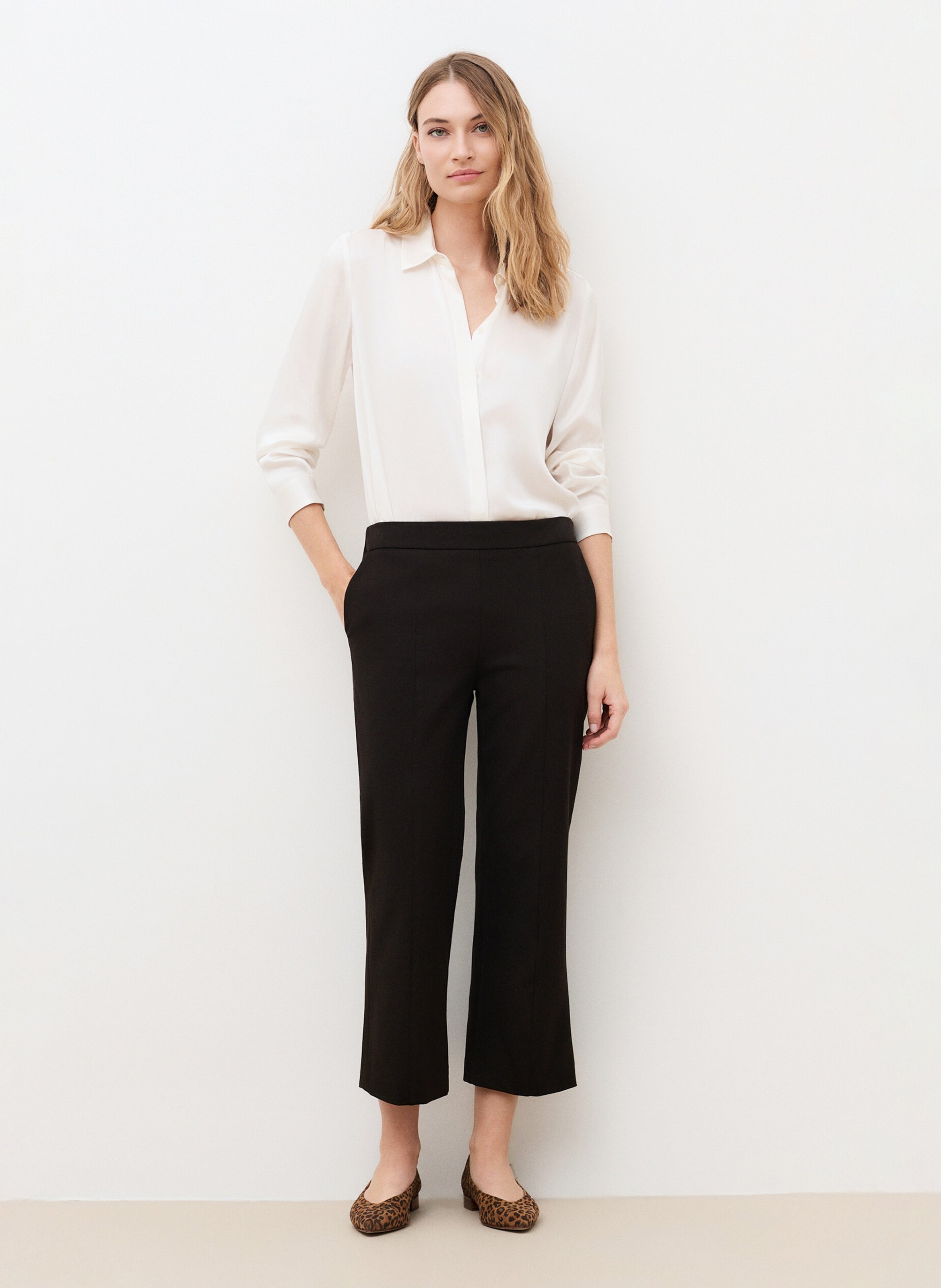 Plain flare trousers CAROLL Brown