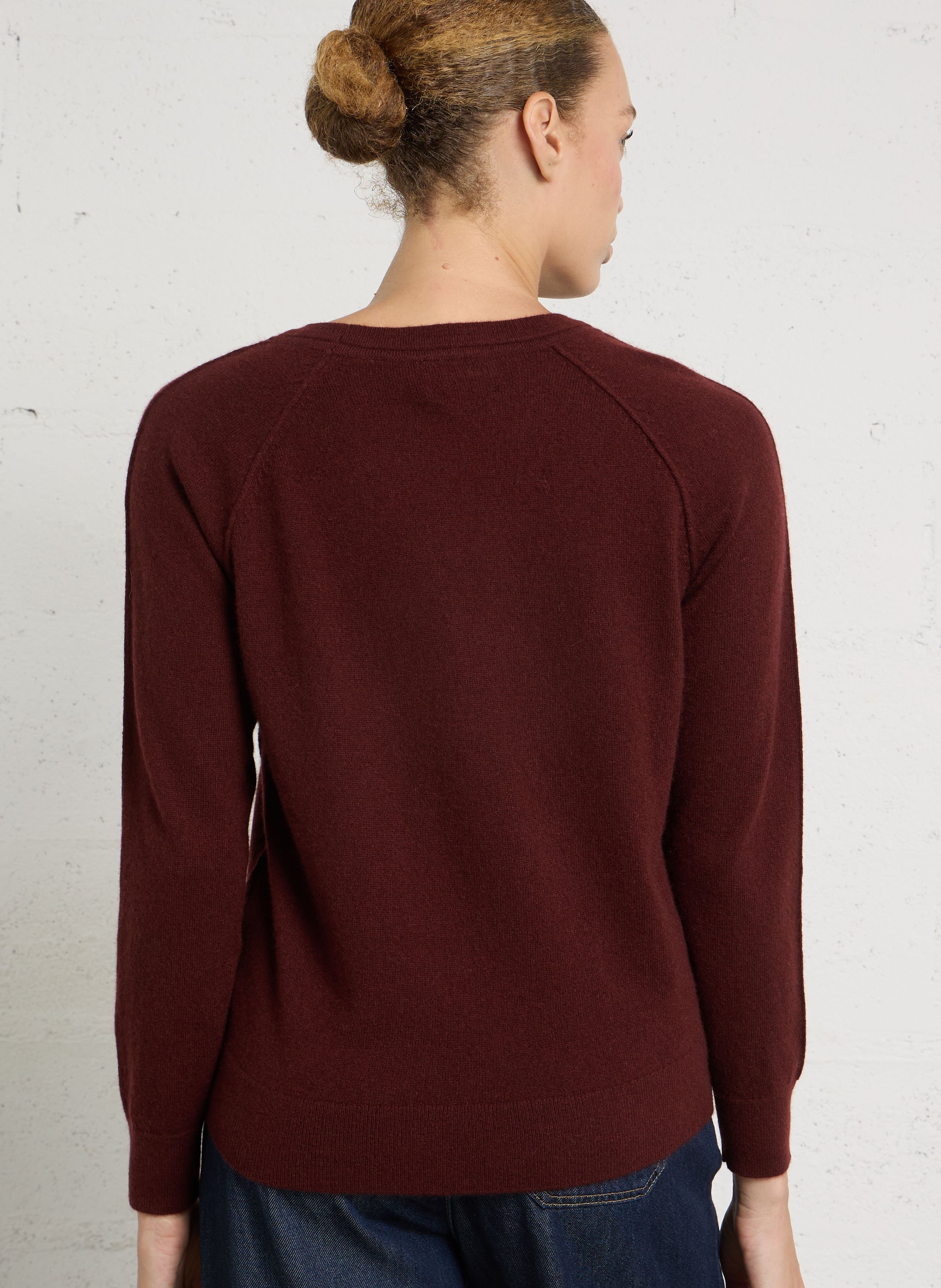 Pull droit à col rond en cachemire MAISON 123 Rouge