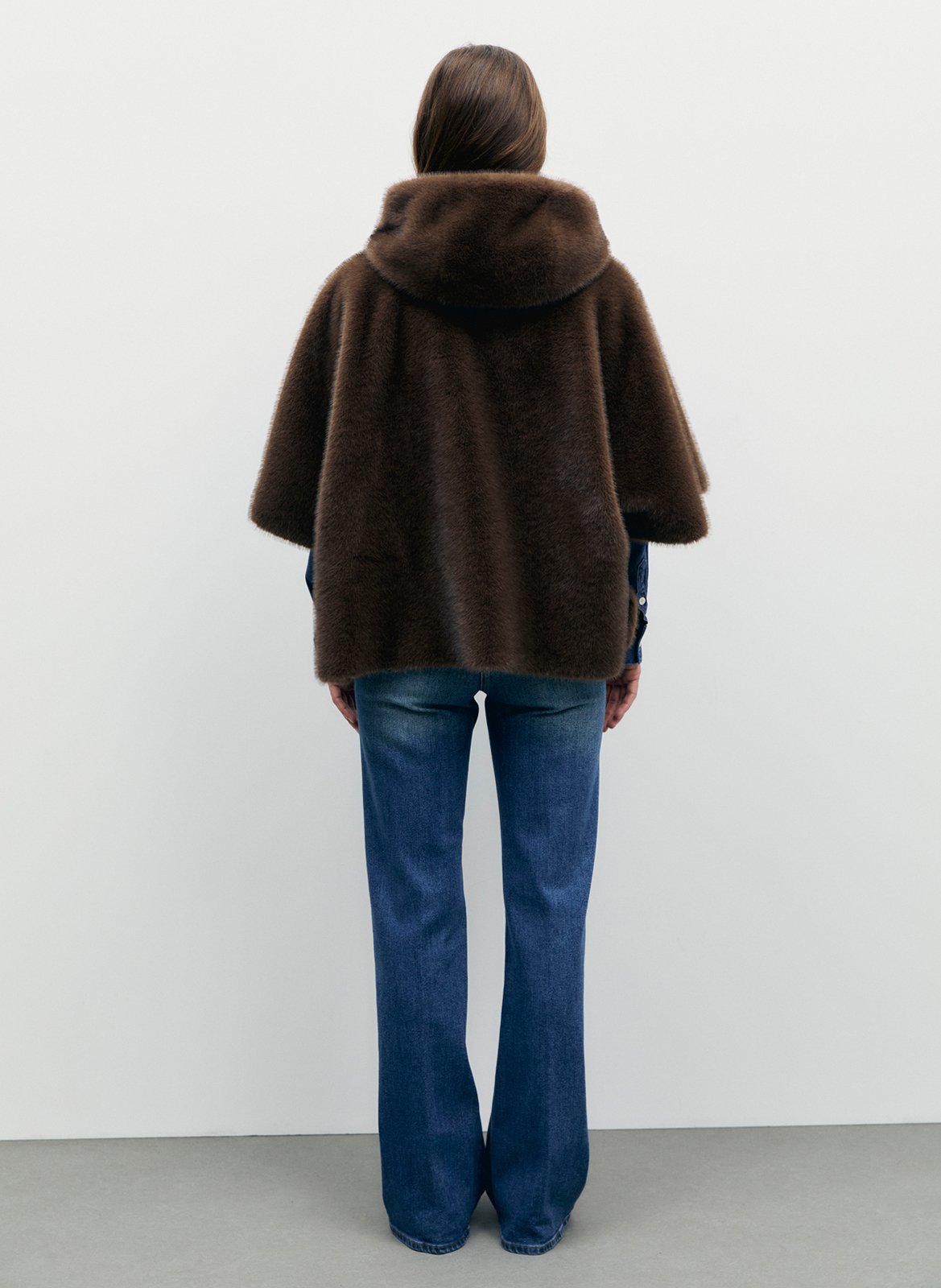 Oversized hooded cape GERARD DAREL Brown