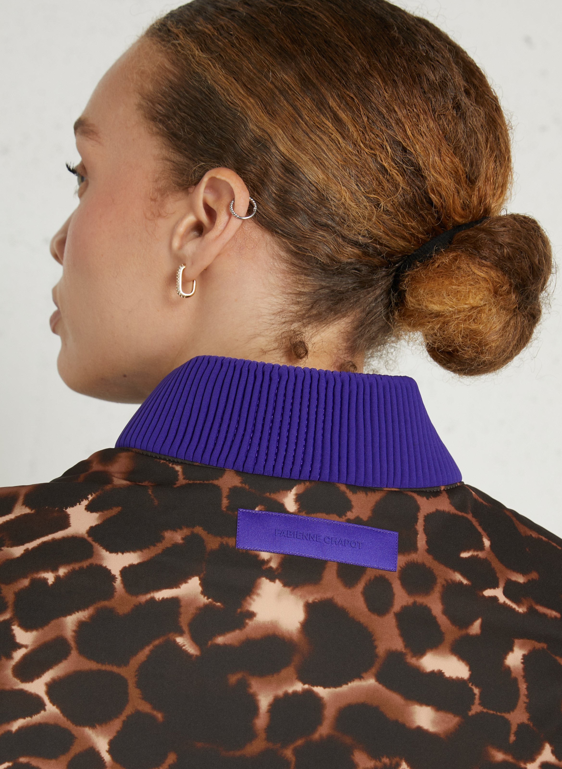 Veste bomber à motif léopard FABIENNE CHAPOT Marron