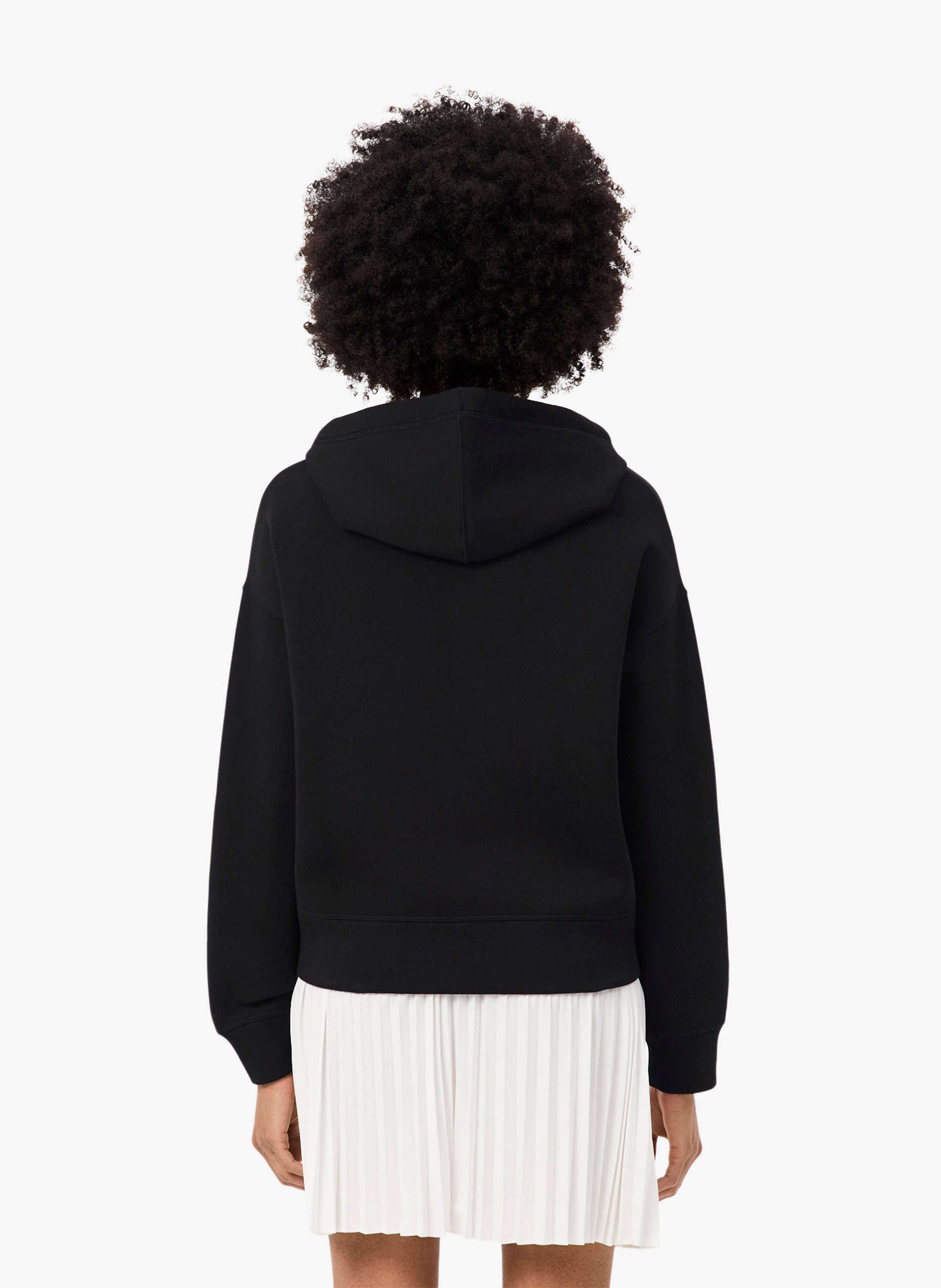 Oversized cotton-blend hoodie LACOSTE Black
