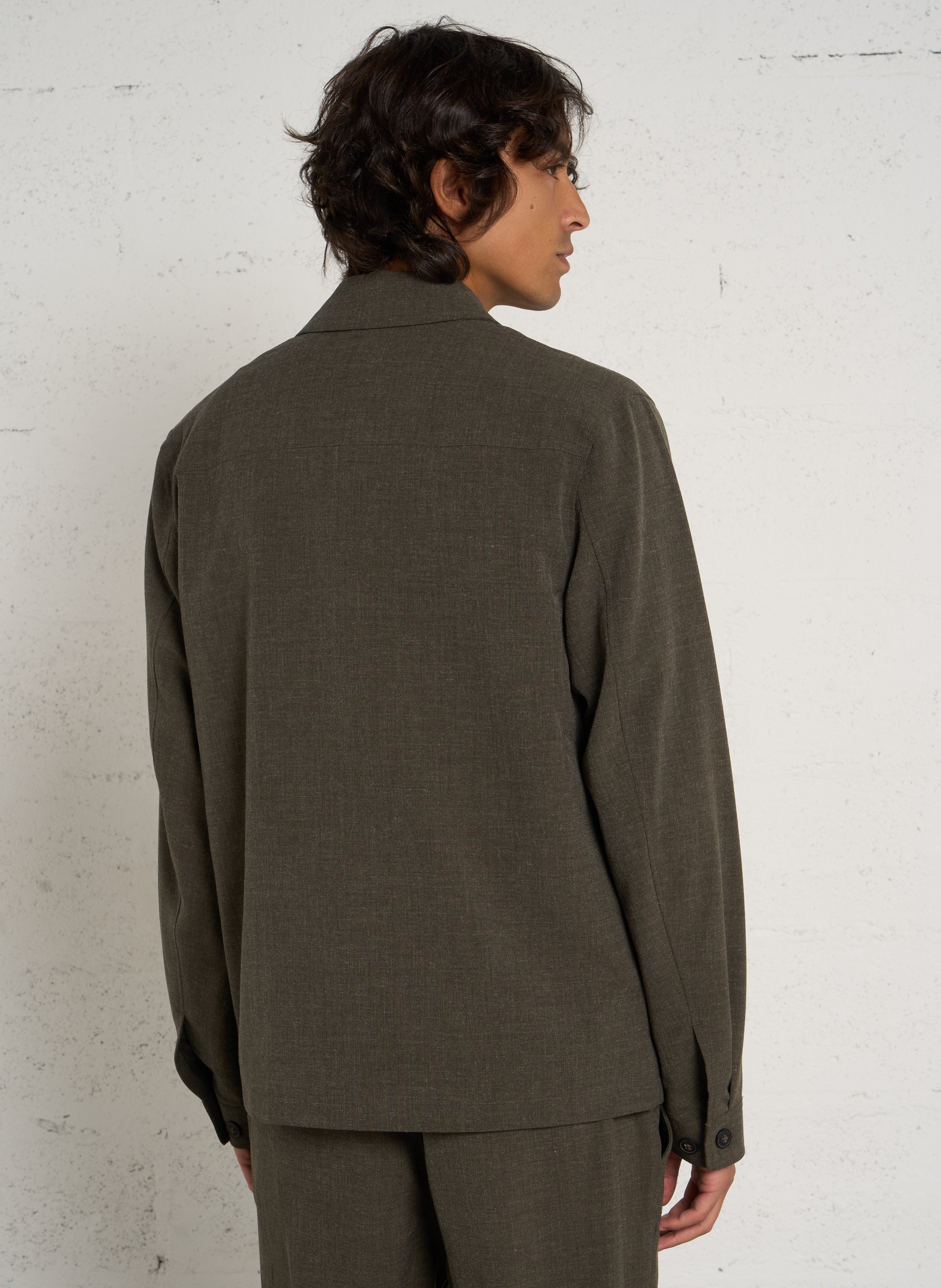 Chemise droite col classique LES DEUX Kaki