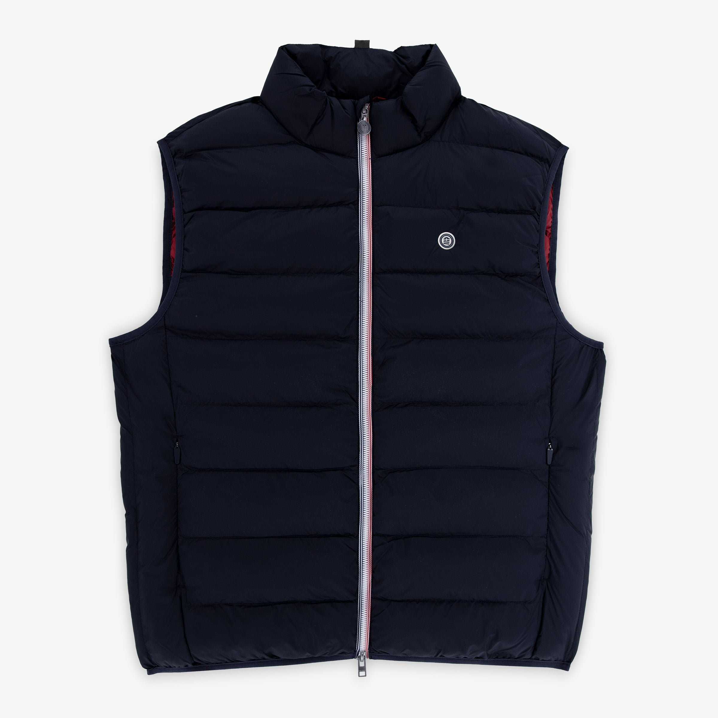Dark navy blue high-neck sleeveless piumino jacket SERGE BLANCO Blue