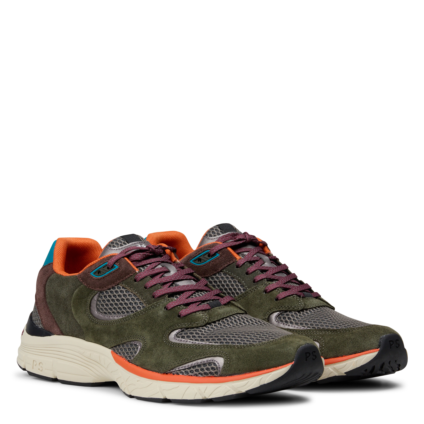 Lage sneakers van gemengd leer PAUL SMITH Kaki