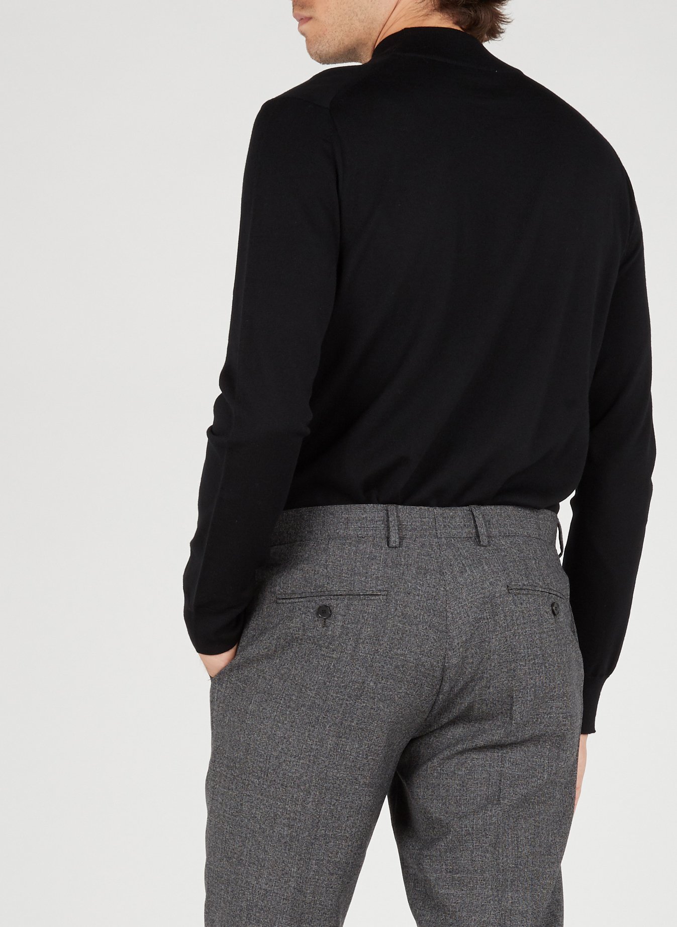 Pull col montant regular-fit en laine SANDRO Noir
