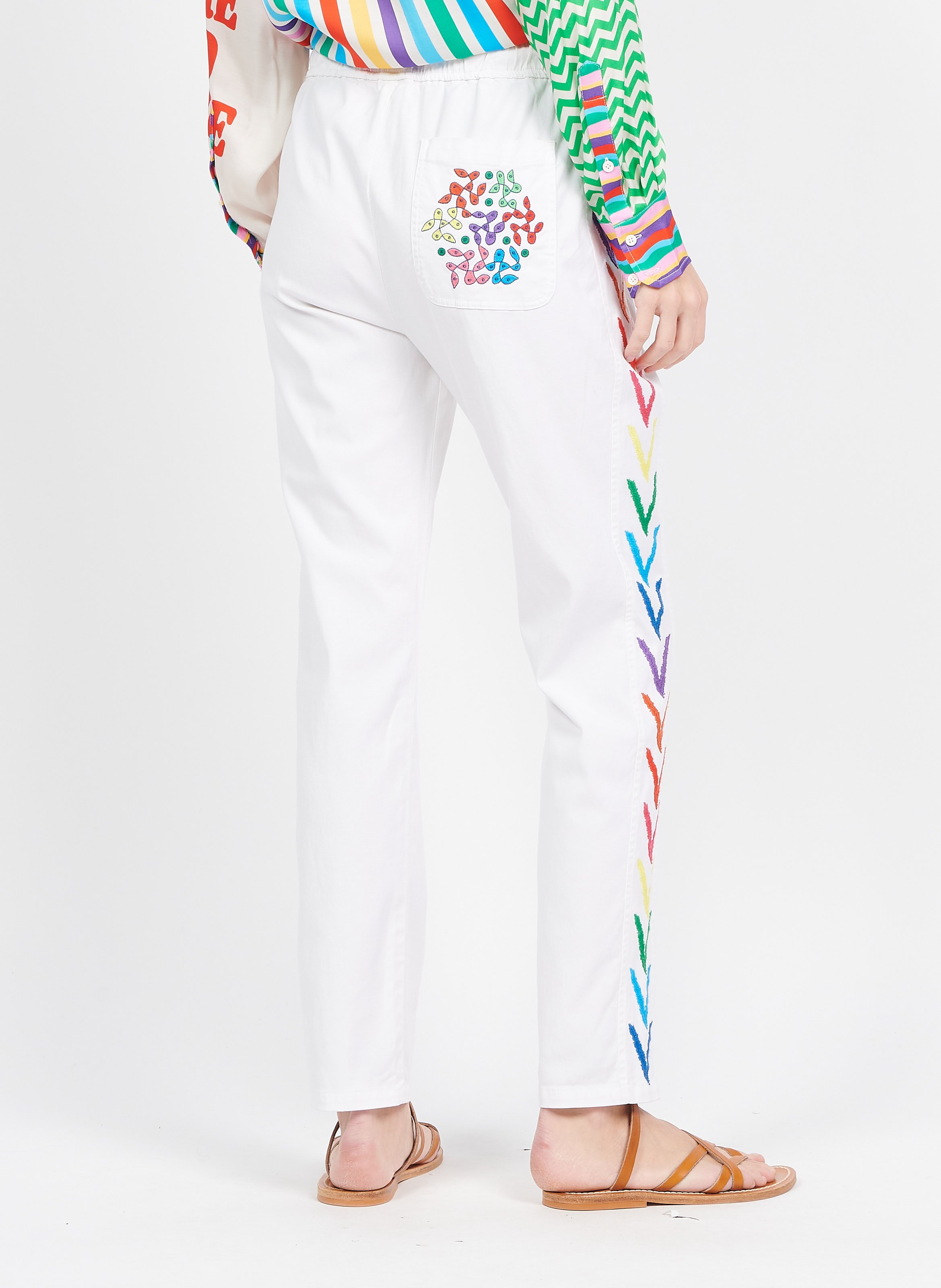 Pantalon droit avec broderies  SACK S Blanc