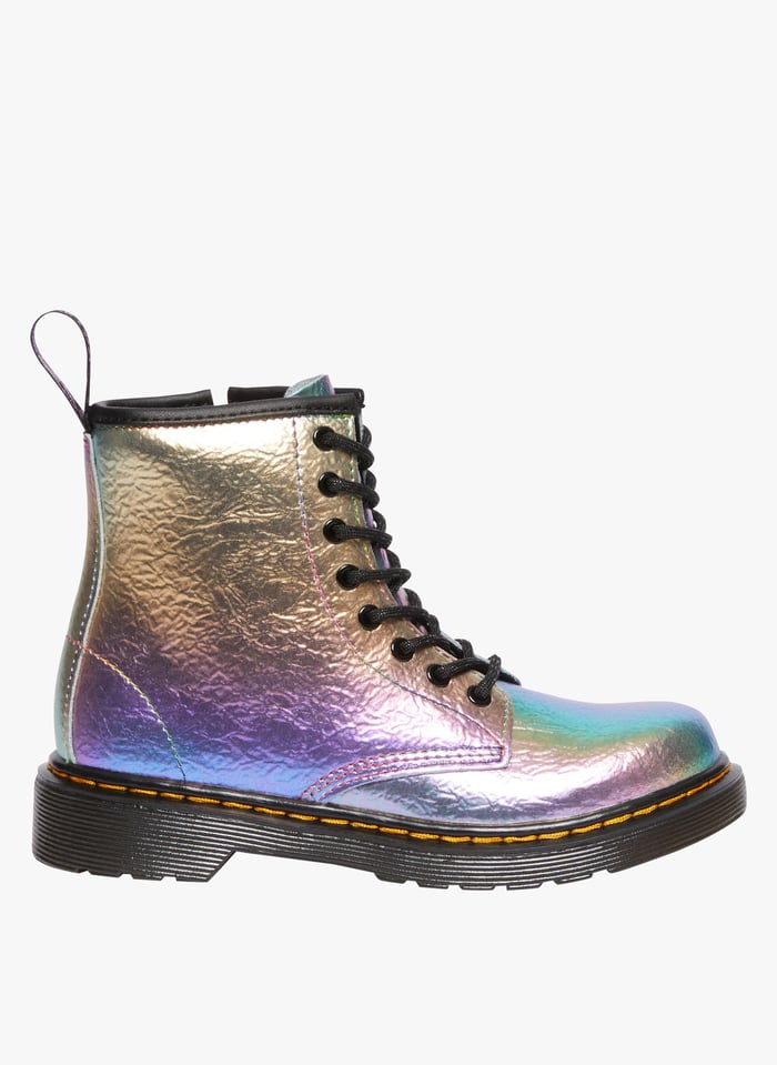 Stivali In Pelle Metallizzata Multi Rainbow Crinkle Dr. Martens