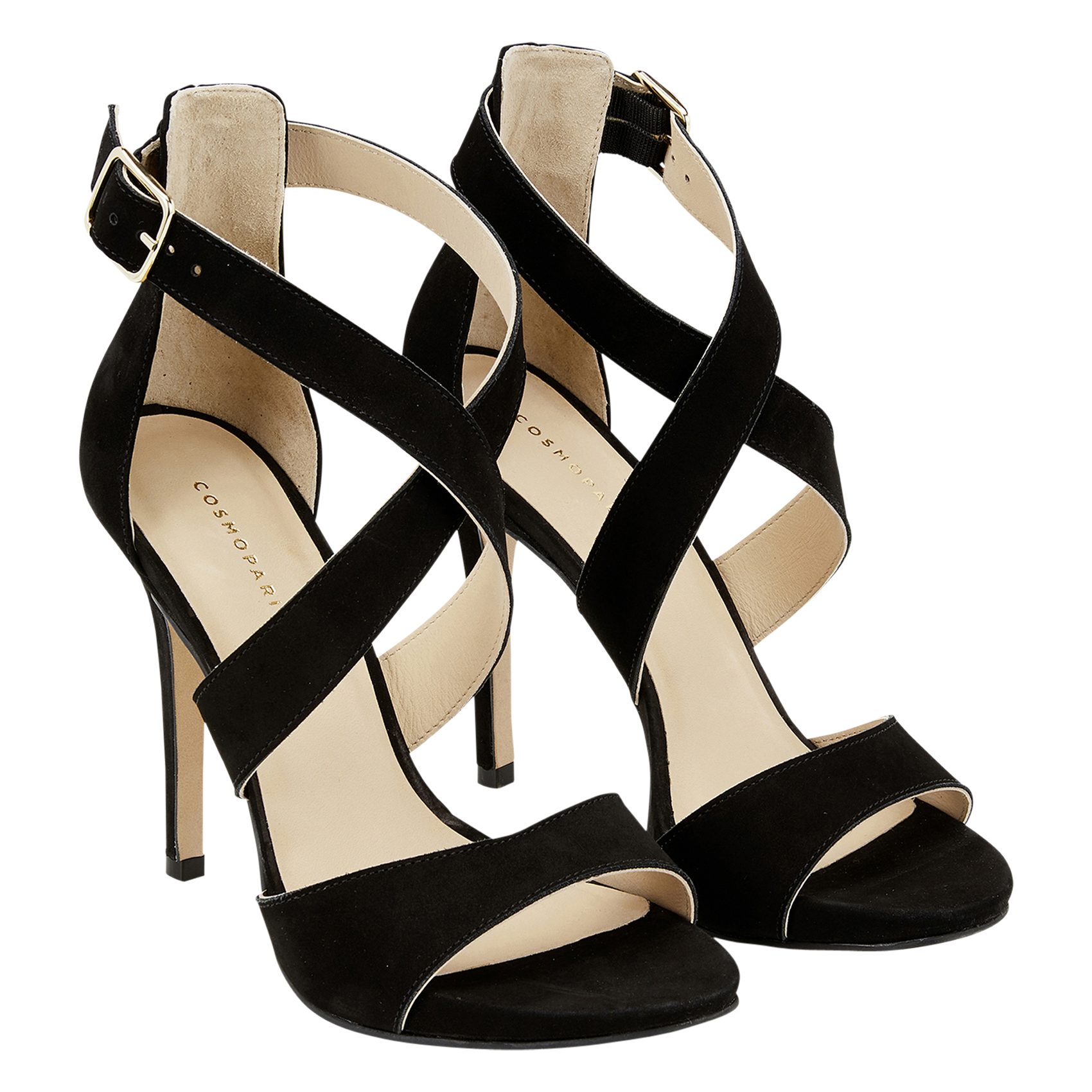 Sandales à talons hauts en cuir COSMOPARIS Noir