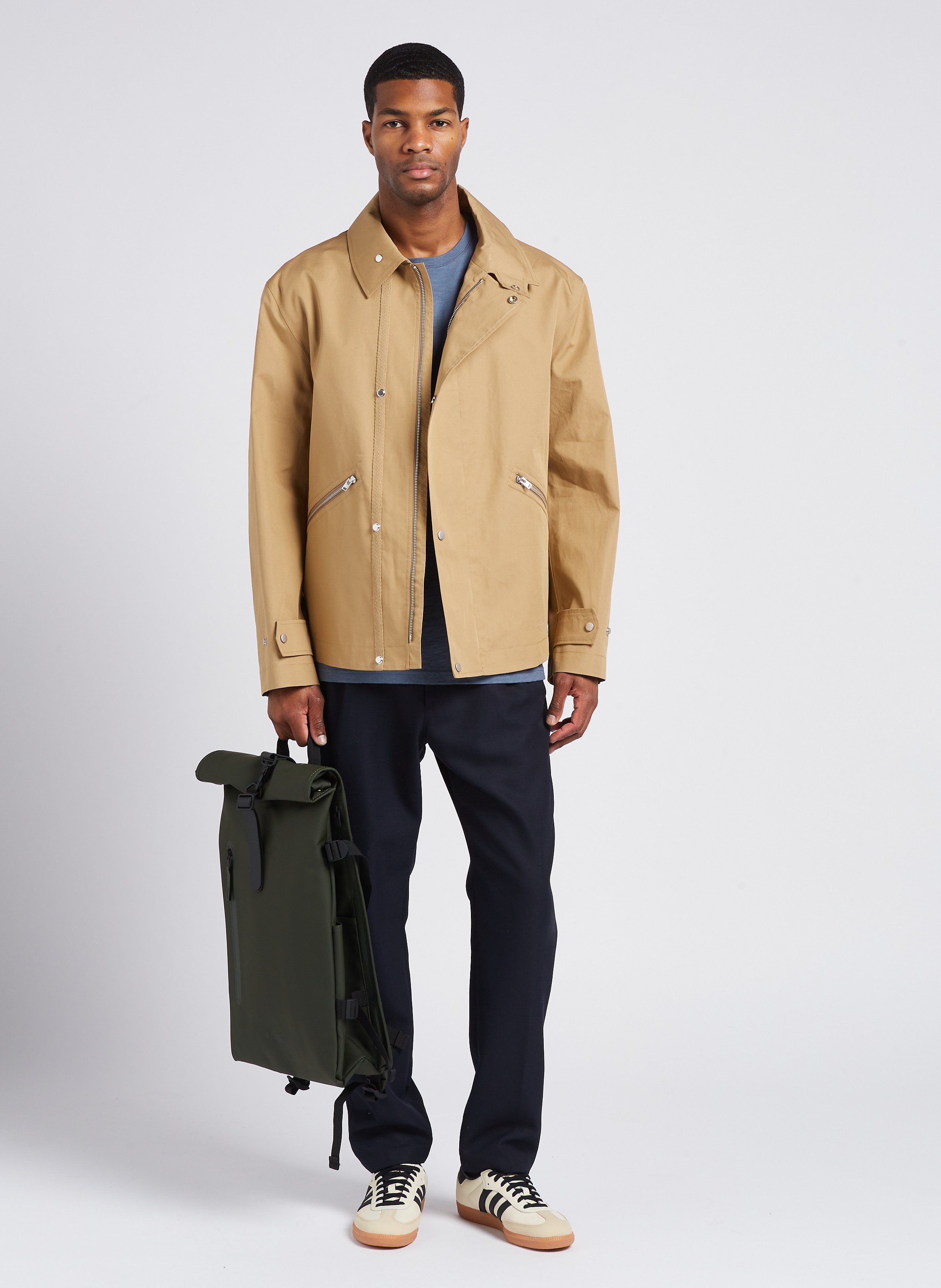 Waterproof roll-top backpack RAINS Green