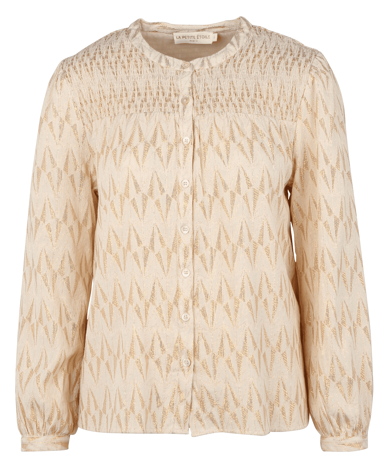 Loose-fit cotton-blend shirt with mandarin collar LA PETITE ETOILE Golden