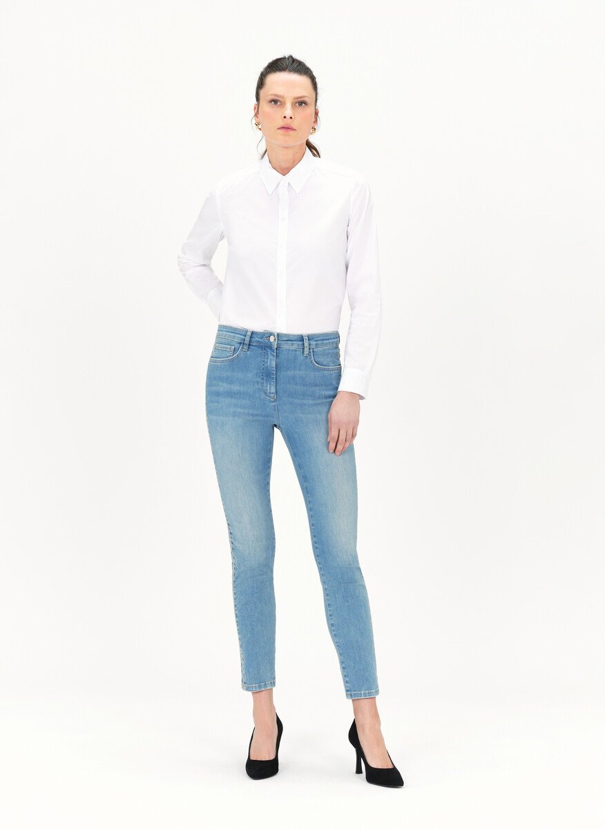 Stone Washed Slimfit-Jeans aus Baumwoll-Mix CAROLL Blau