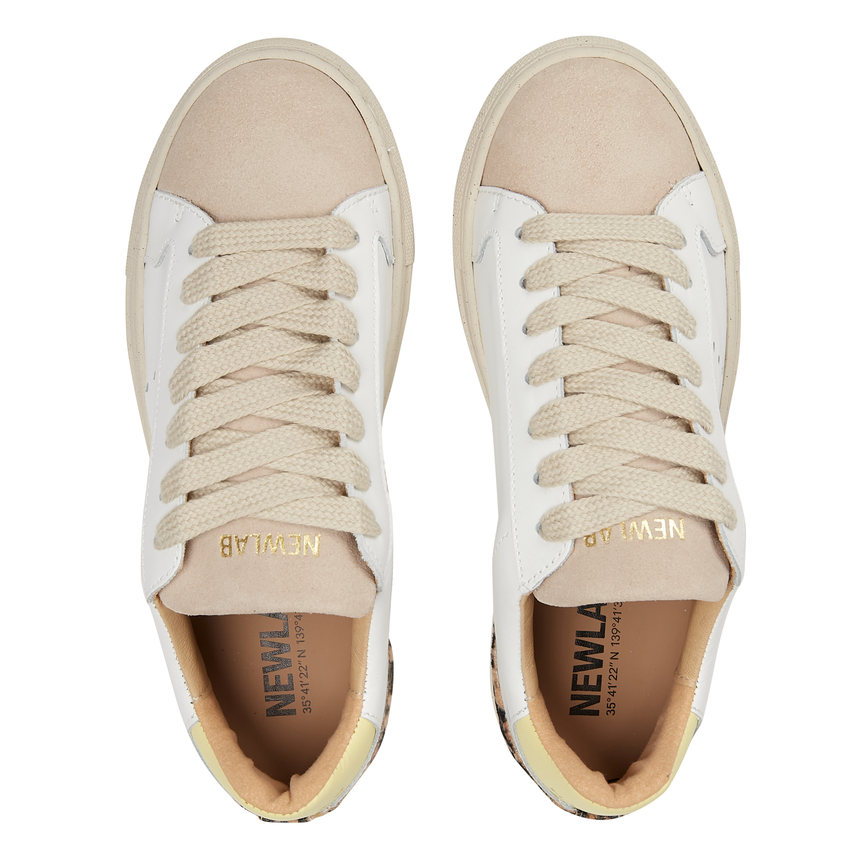 Leather flatform sneakers NEWLAB Beige