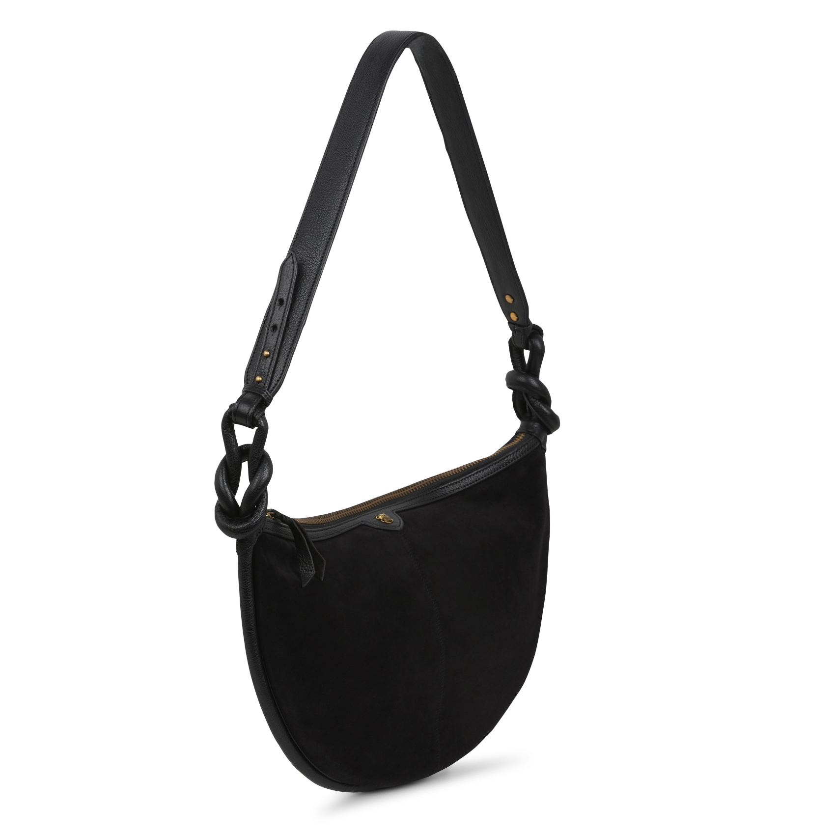 Sac demi-lune en cuir CLARIS VIROT Noir