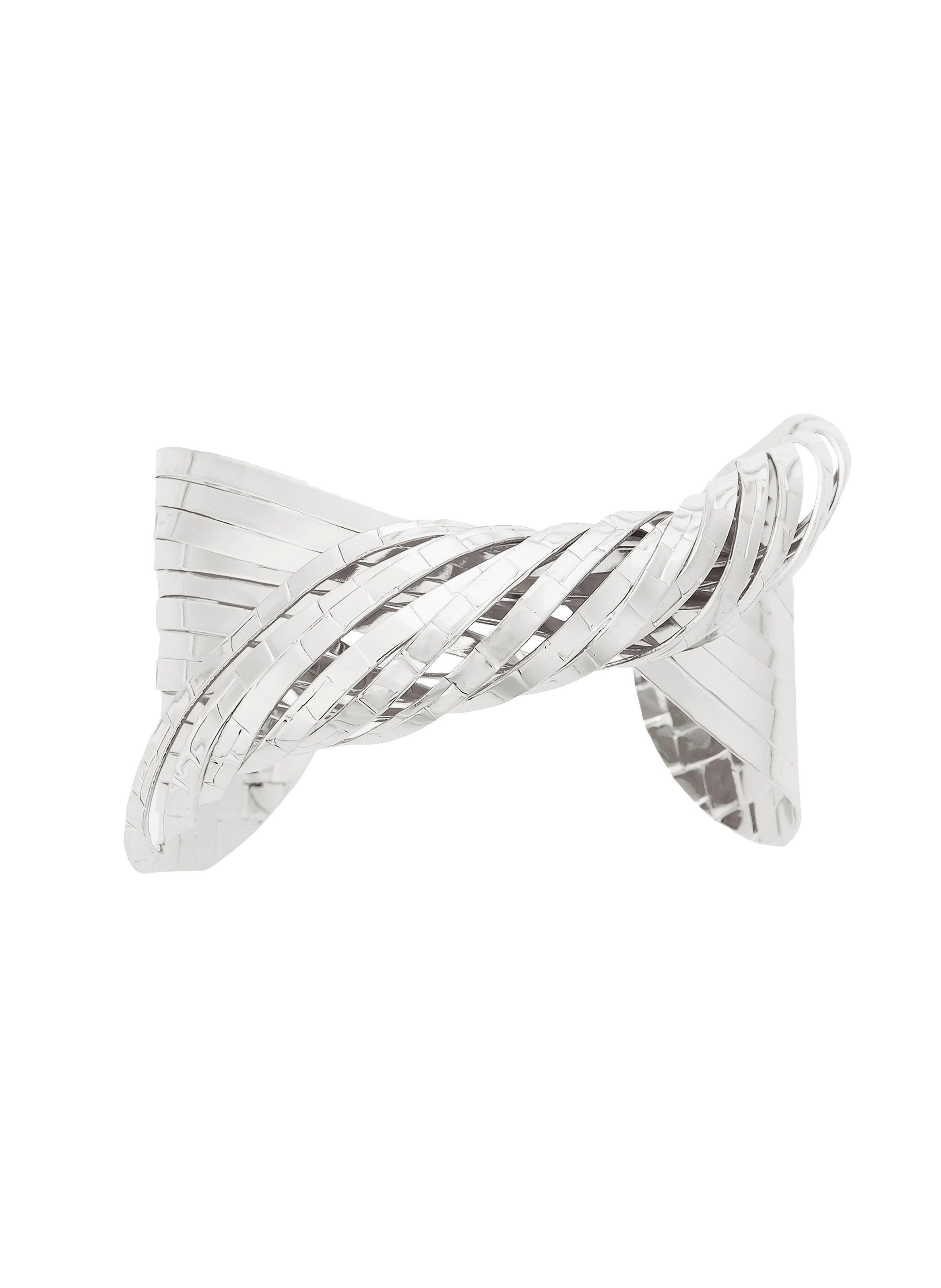 Twisted brass bangle bracelet HIPANEMA Silver