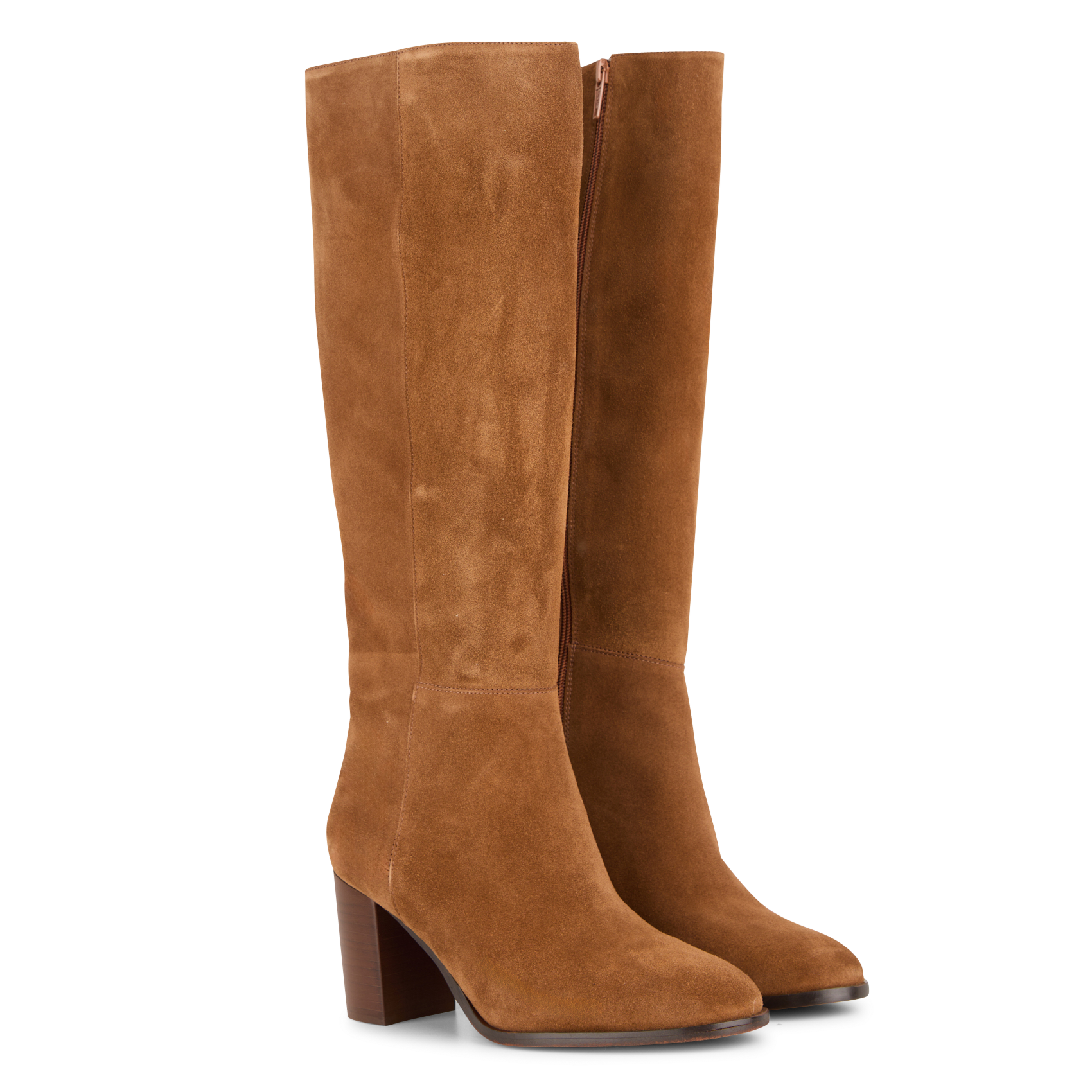 Bottes à talons en cuir velours  MELLOW YELLOW Marron