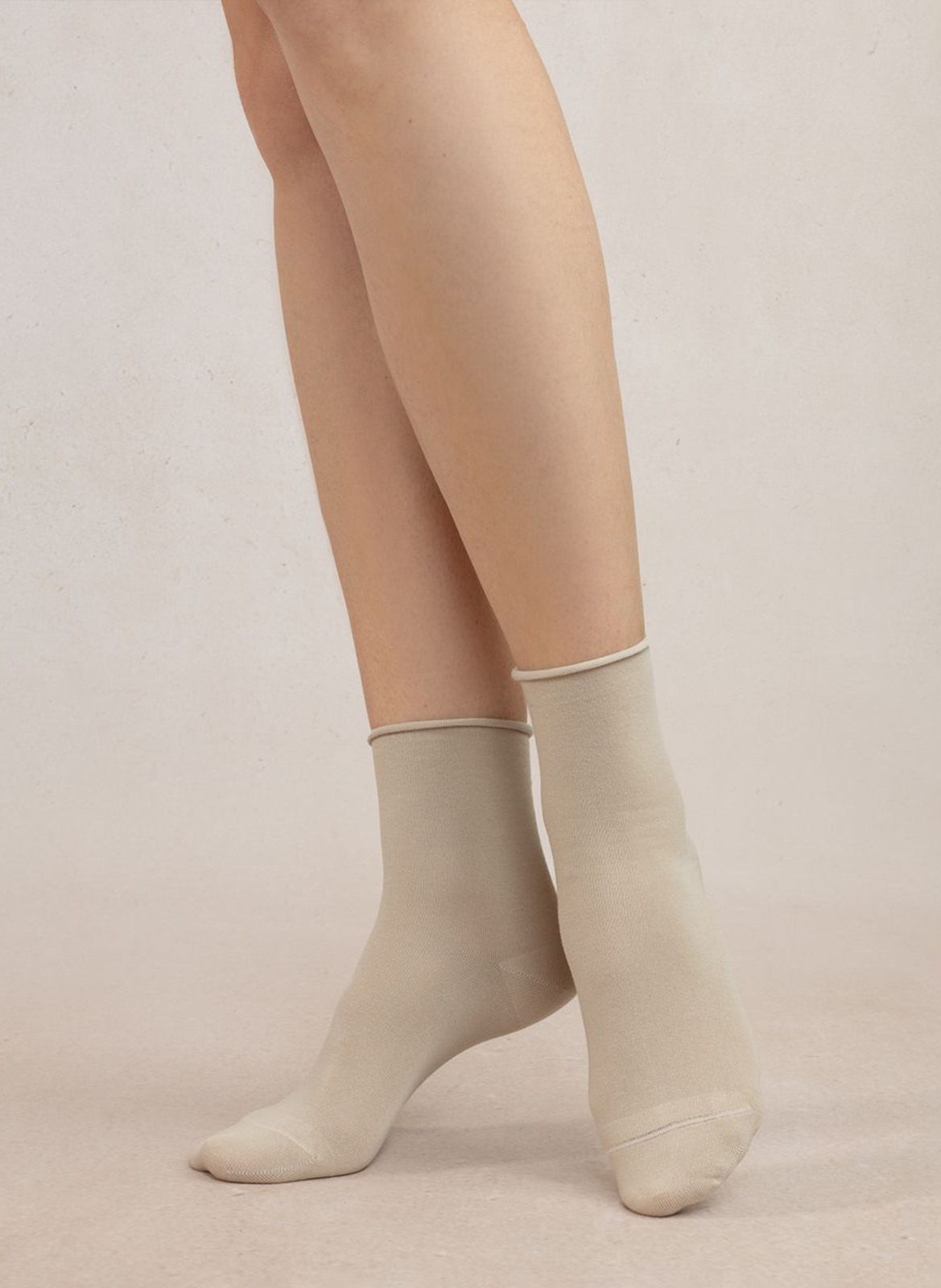 Samtweiche Socken aus Baumwoll-Mix BLEUFORET Beige