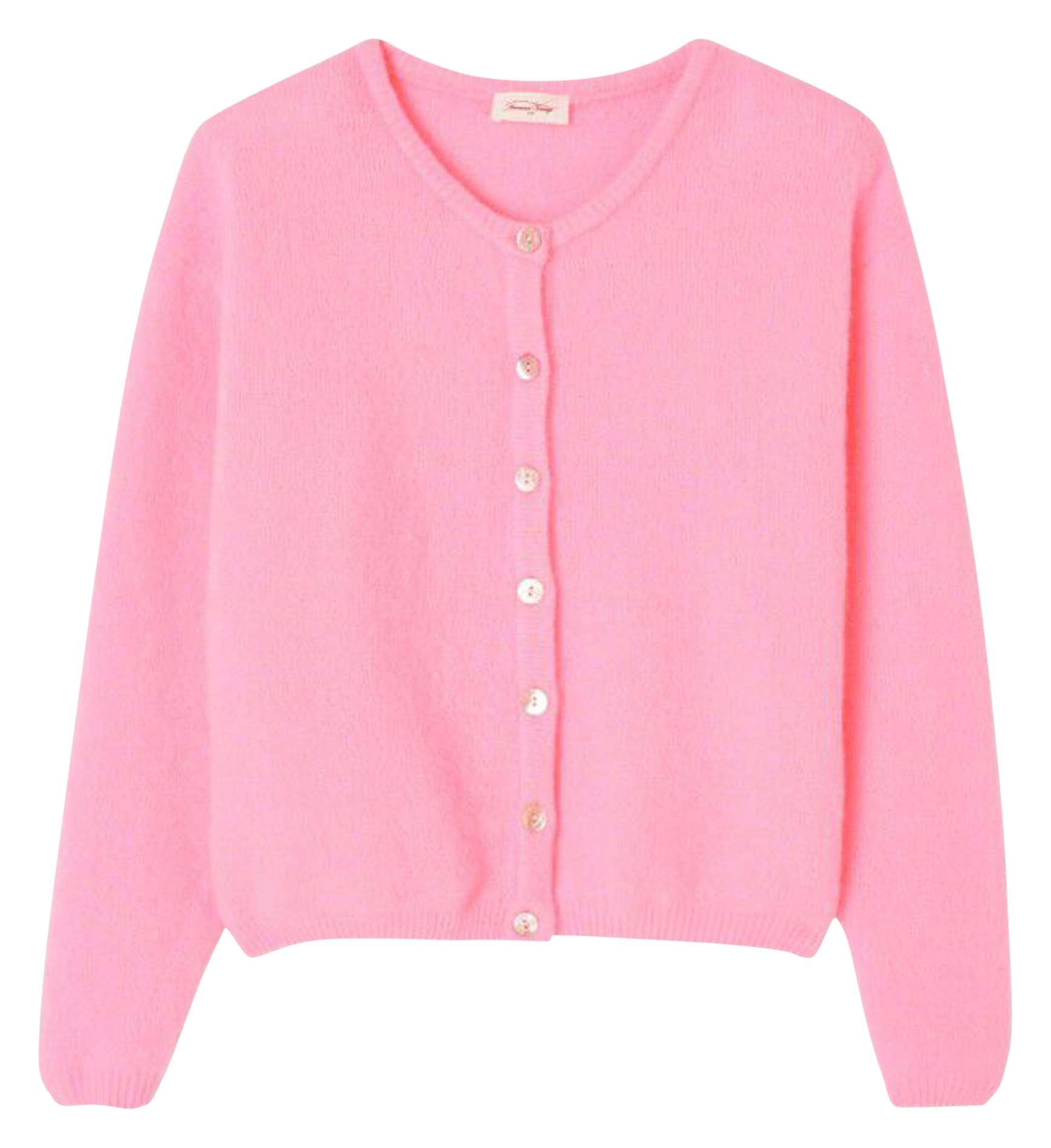 Gilet ample col rond en laine mélangée VITOW Rose chine