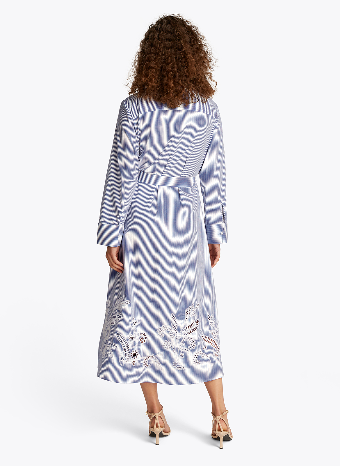 Robe chemise rayée en coton  TOMMY HILFIGER Bleu