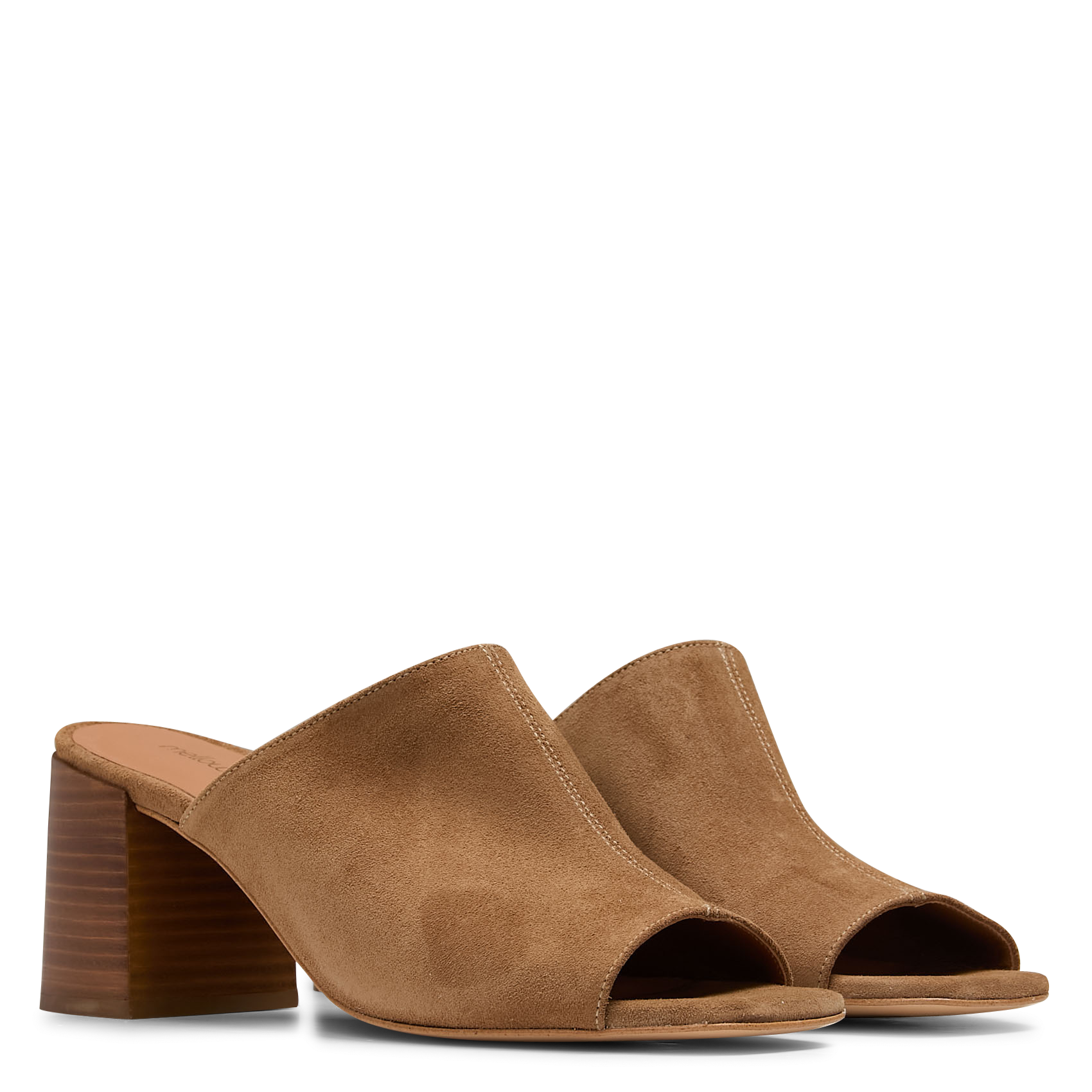 Mules à talon en cuir velours MELLOW YELLOW Beige