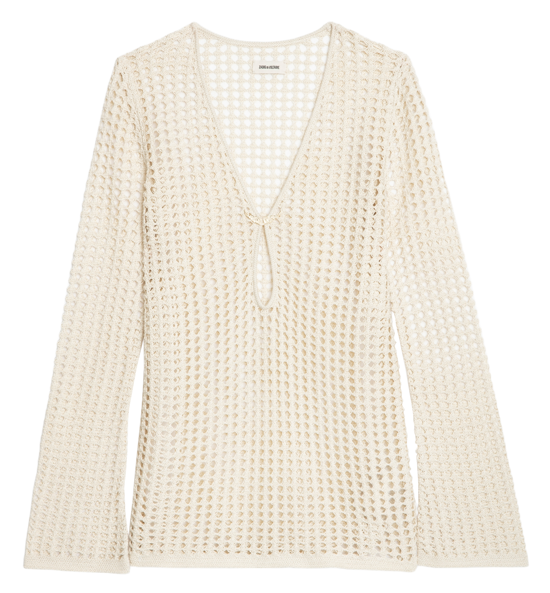 Pull col V en crochet ZADIG&VOLTAIRE Blanc