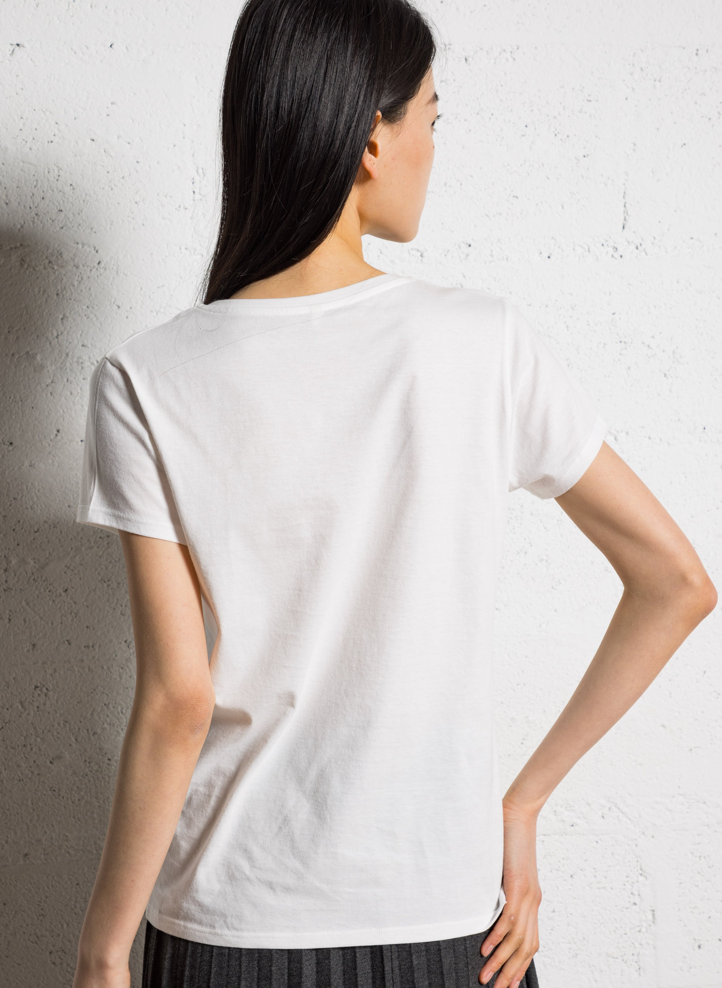 Tee-shirt droit sérigraphié en coton I CODE Blanc