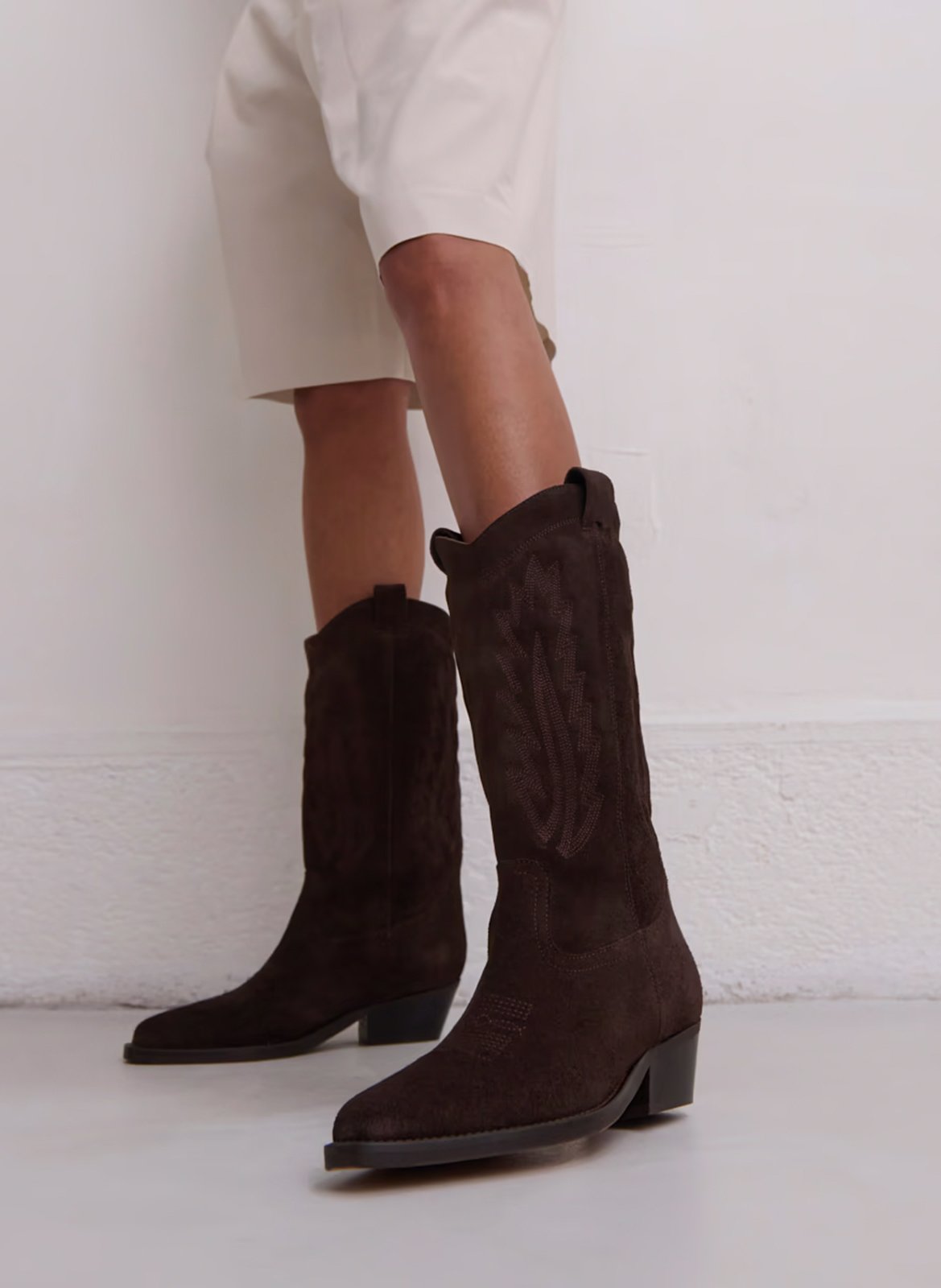 Leather cowboy boots JONAK Brown