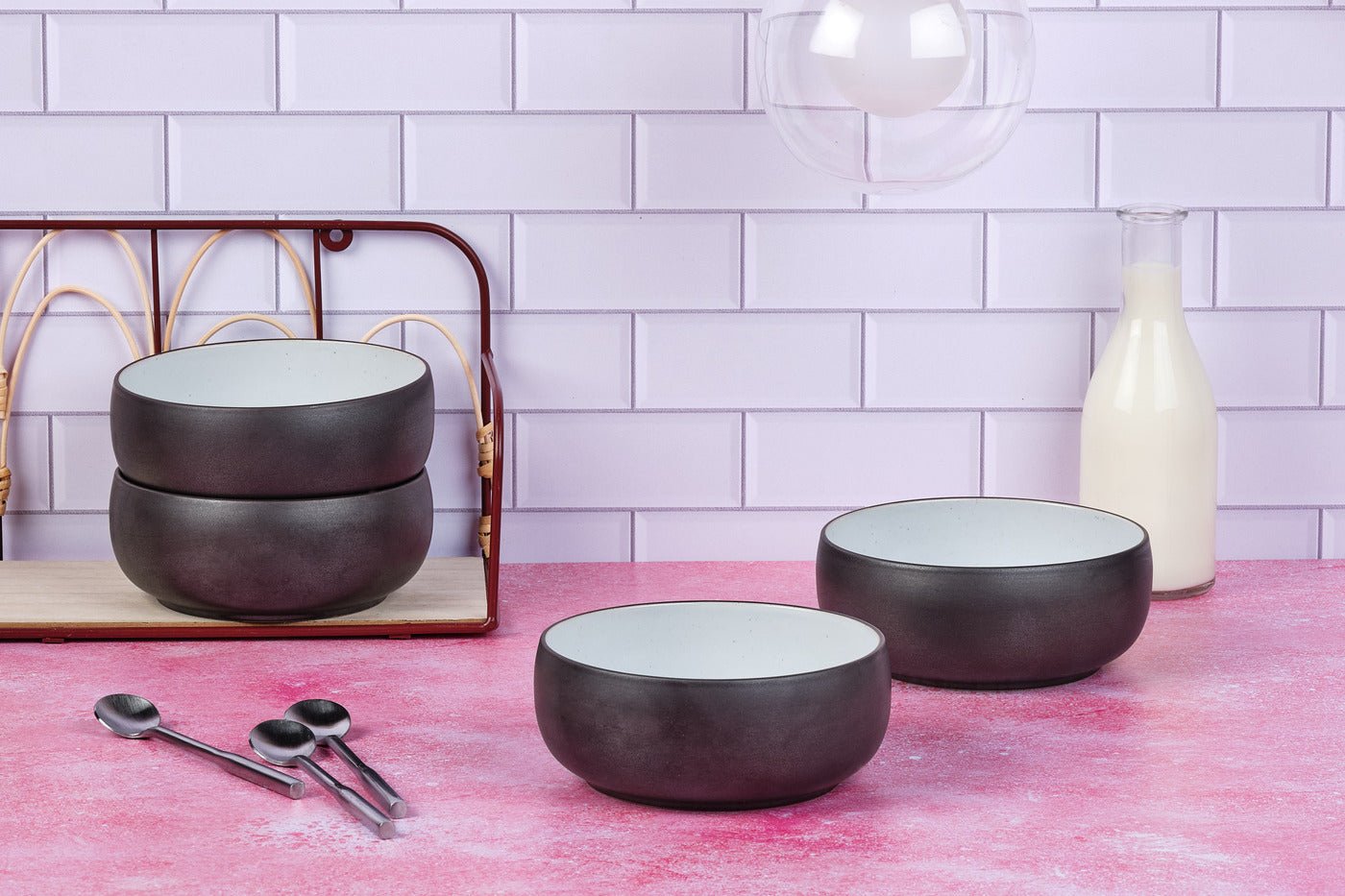 Gourmet bowl ø15cm - 4 pieces - onyx BJORN Black